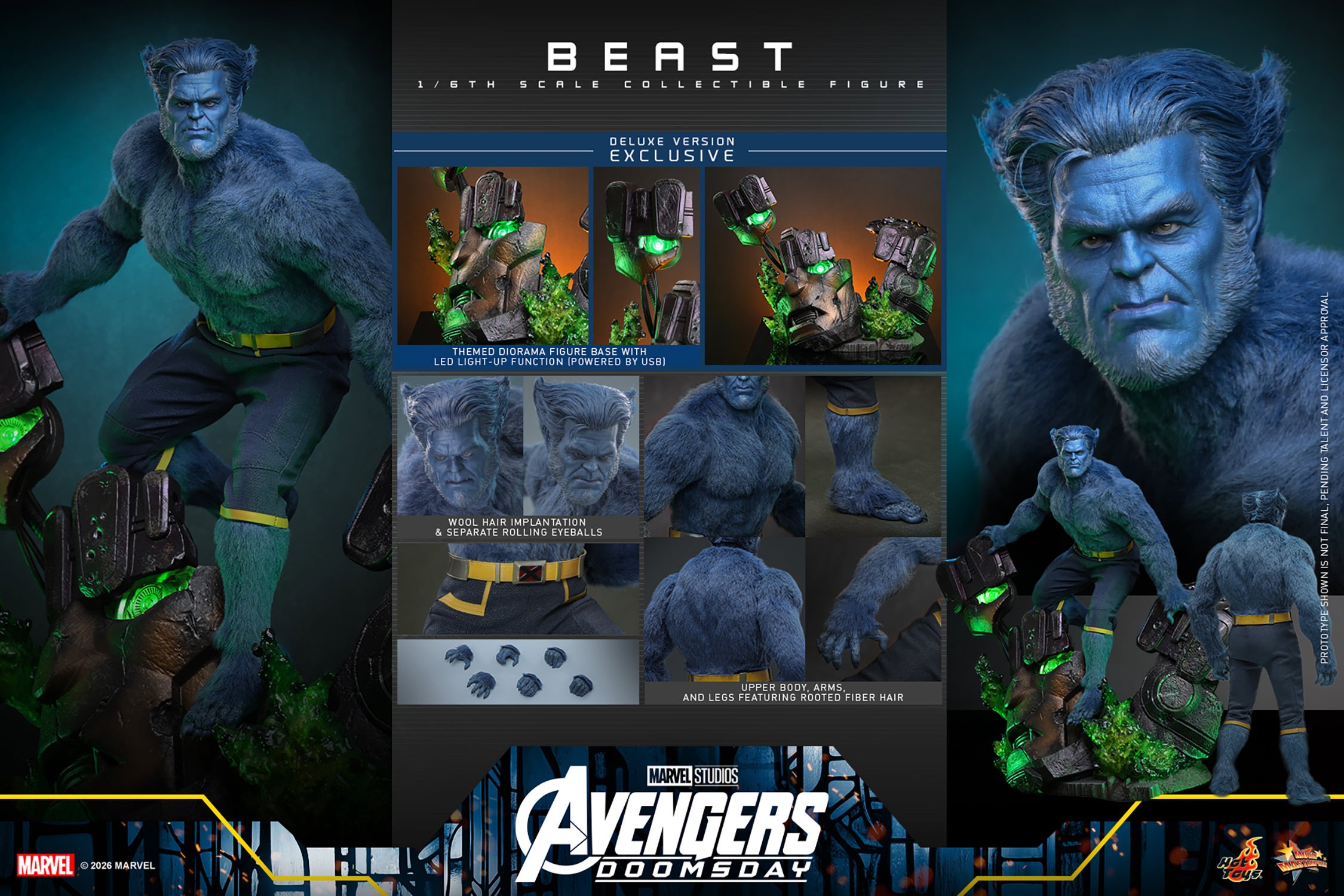Marvel Beast (Deluxe Version) Sixth Scale Figure  (Prototype Shown) View 21