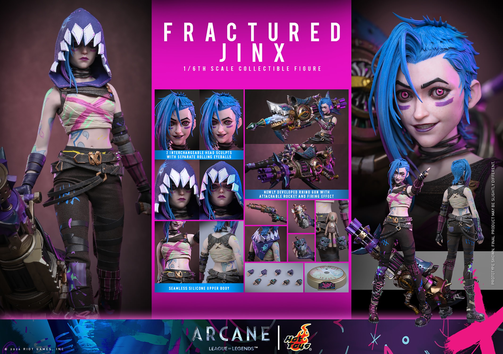League of Legends Fractured Jinx Sixth Scale Figure  (Prototype Shown) View 24