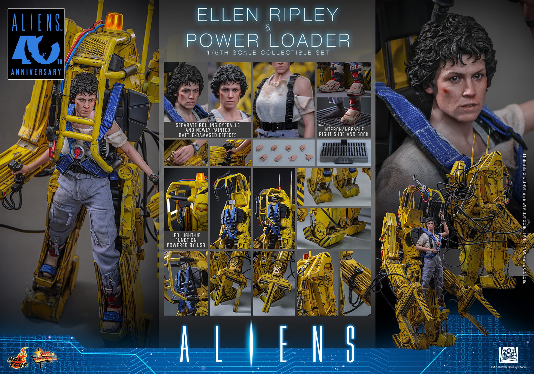 Alien Ellen Ripley and Power Loader Sixth Scale Figure Set  (Prototype Shown) View 25