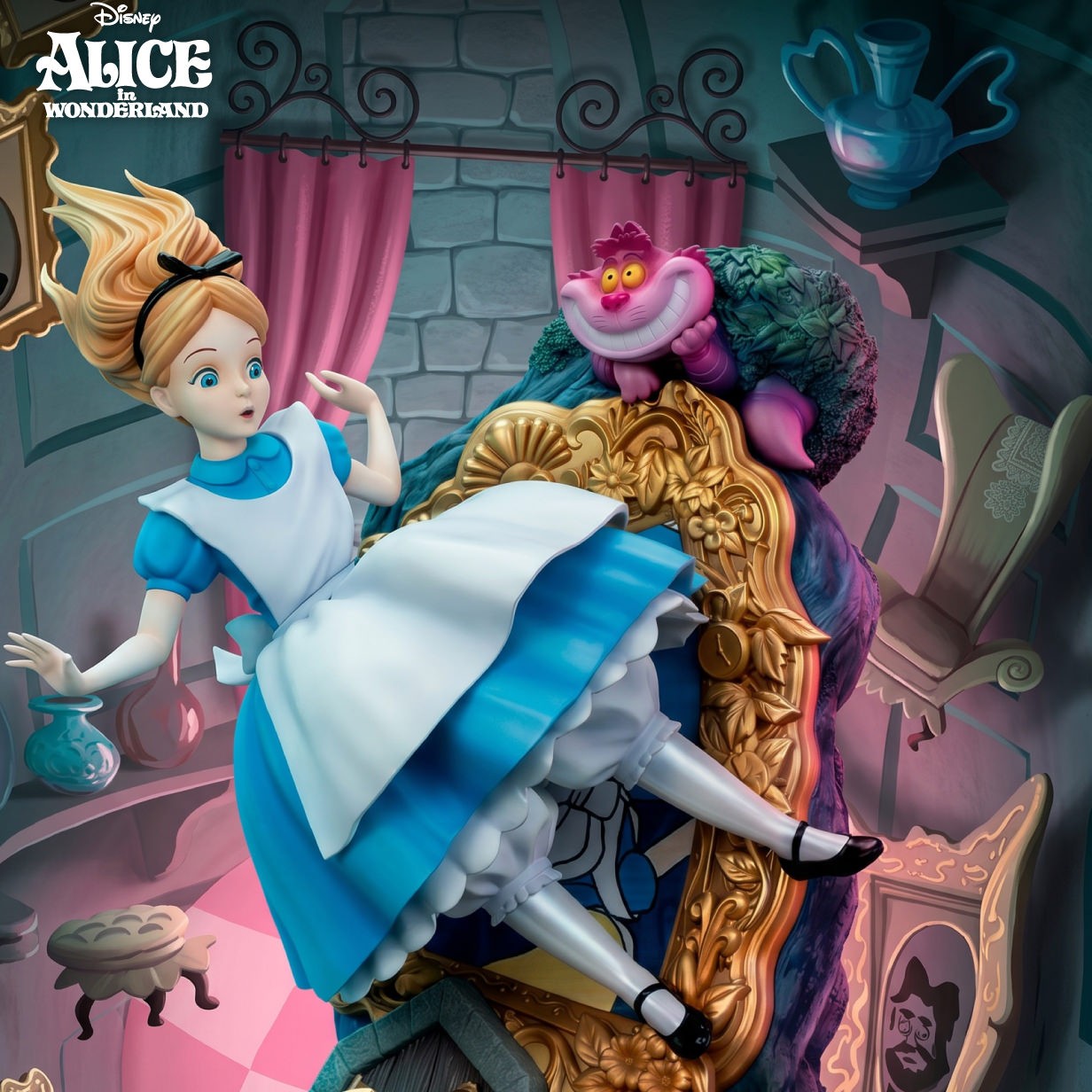 Disney Alice & The Cheshire Cat Statues  (Prototype Shown) View 1