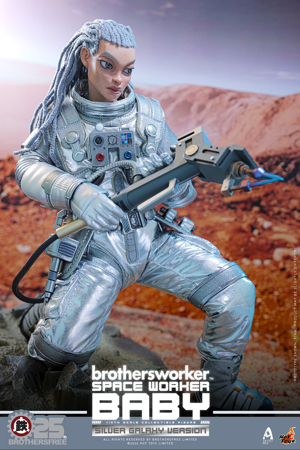 Brothersfree Space Worker Baby (Brothersfree 25th Silver Galaxy Version) Sixth Scale Figure  (Prototype Shown) View 4