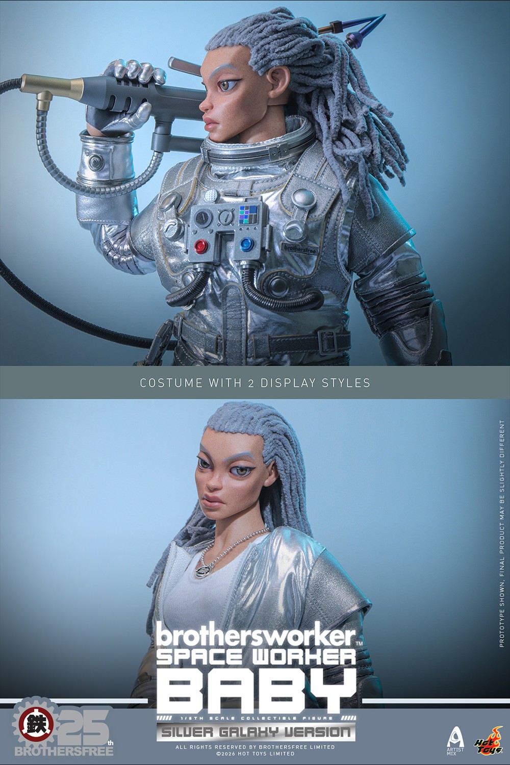 Brothersfree Space Worker Baby (Brothersfree 25th Silver Galaxy Version) Sixth Scale Figure  (Prototype Shown) View 15
