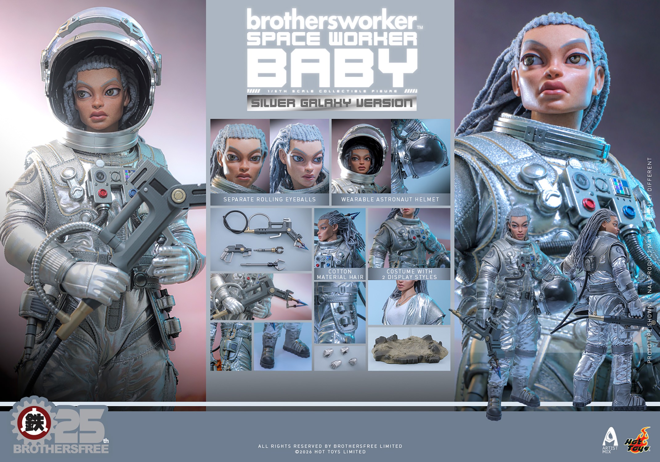 Brothersfree Space Worker Baby (Brothersfree 25th Silver Galaxy Version) Sixth Scale Figure  (Prototype Shown) View 19