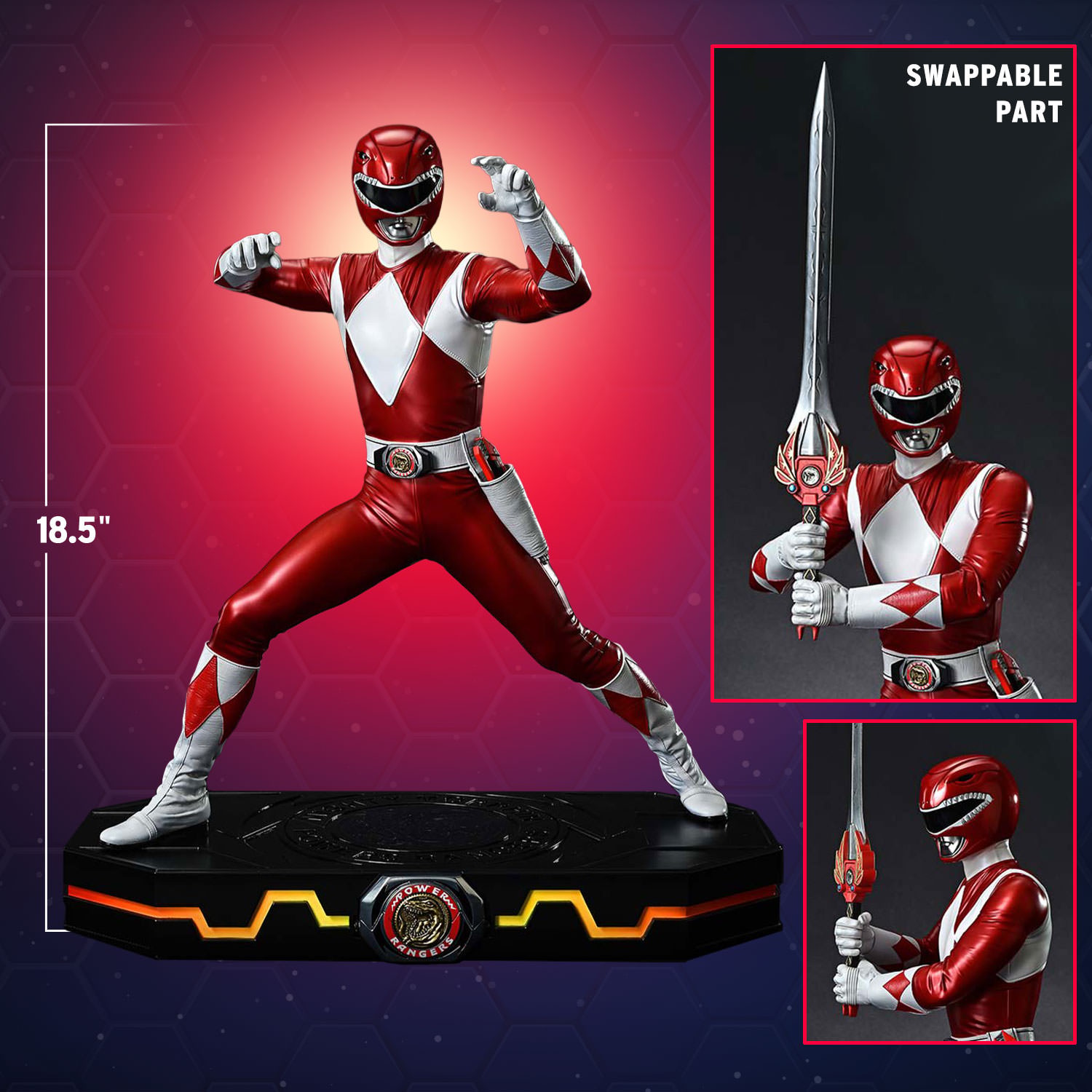 Mighty Morphin Power Rangers Red Ranger Statues  (Prototype Shown) View 2