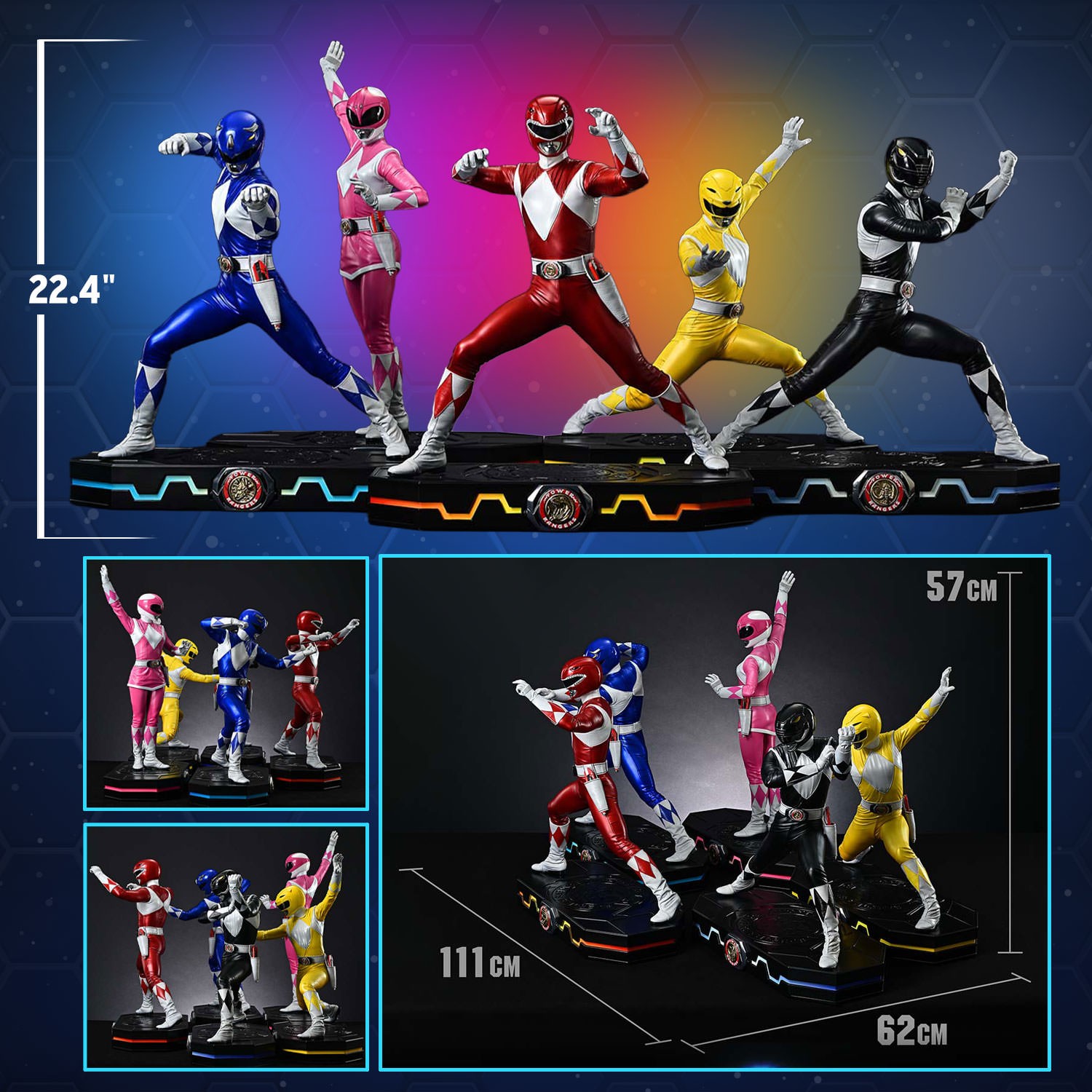 Mighty Morphin Power Rangers Power Rangers 5-Ranger Set Quarter Scale Statue  Collector Edition (Prototype Shown) View 2