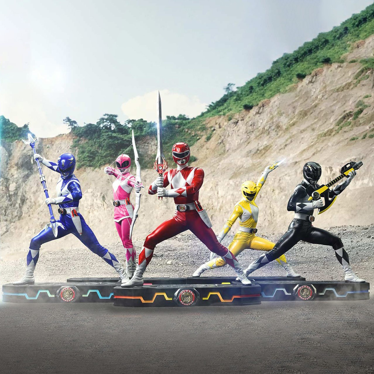 Mighty Morphin Power Rangers Power Rangers 5-Ranger Set (Deluxe Version) Quarter Scale Statue  (Prototype Shown) View 1