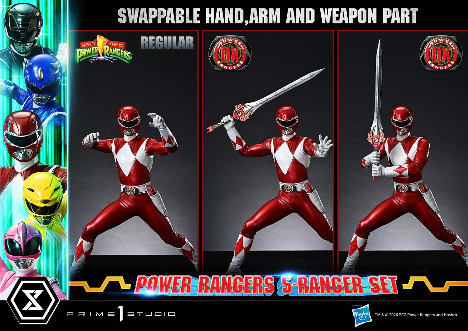 Mighty Morphin Power Rangers Power Rangers 5-Ranger Set (Deluxe Version) Quarter Scale Statue  (Prototype Shown) View 7