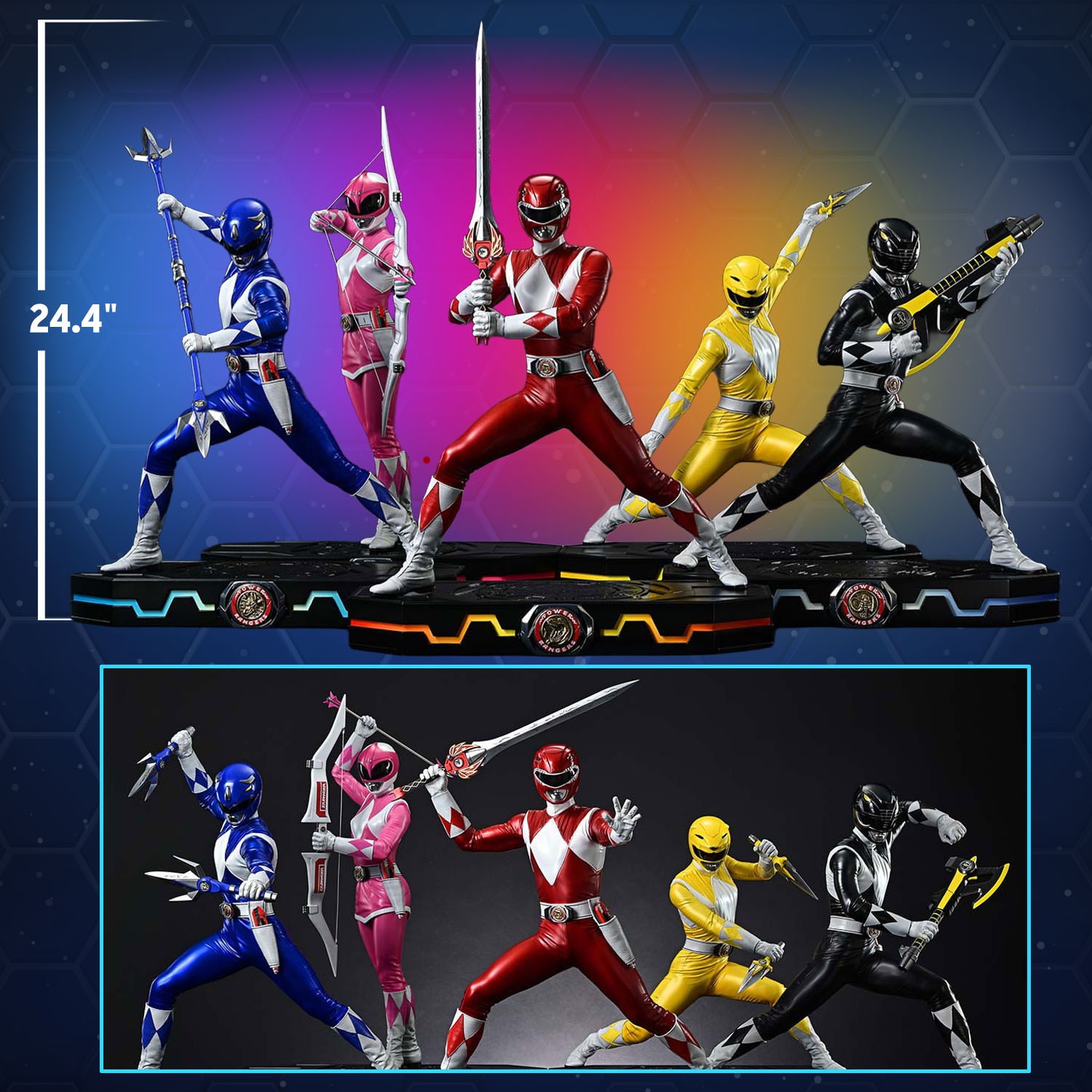Mighty Morphin Power Rangers Power Rangers 5-Ranger Set (Deluxe Version) Quarter Scale Statue  (Prototype Shown) View 2