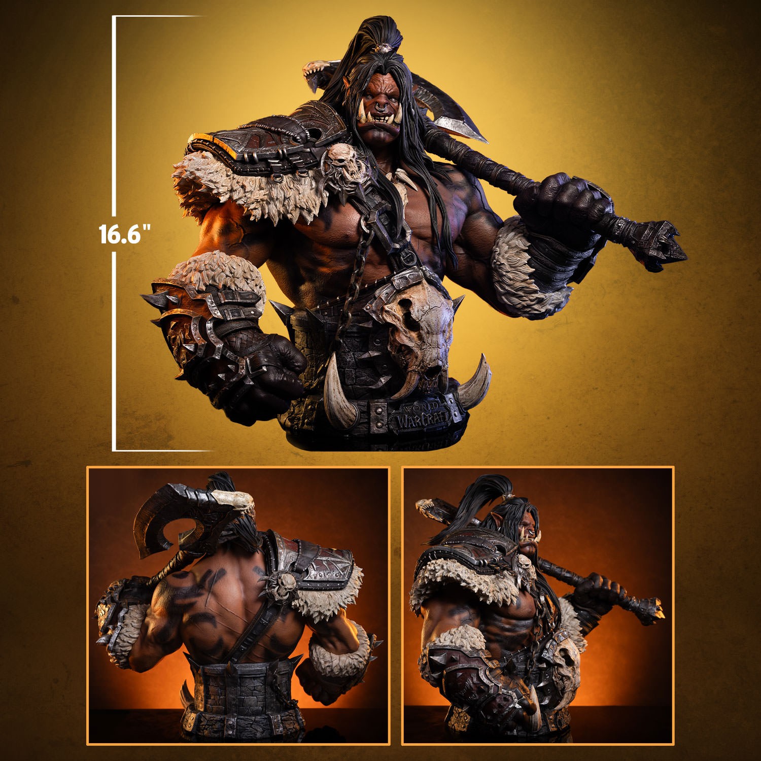 Warcraft Grommash Hellscream Bust  (Prototype Shown) View 2