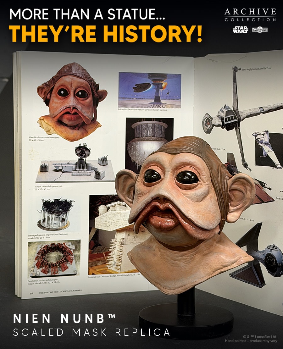 Star Wars Nien Nunb Mask Prop Replica  (Prototype Shown) View 10