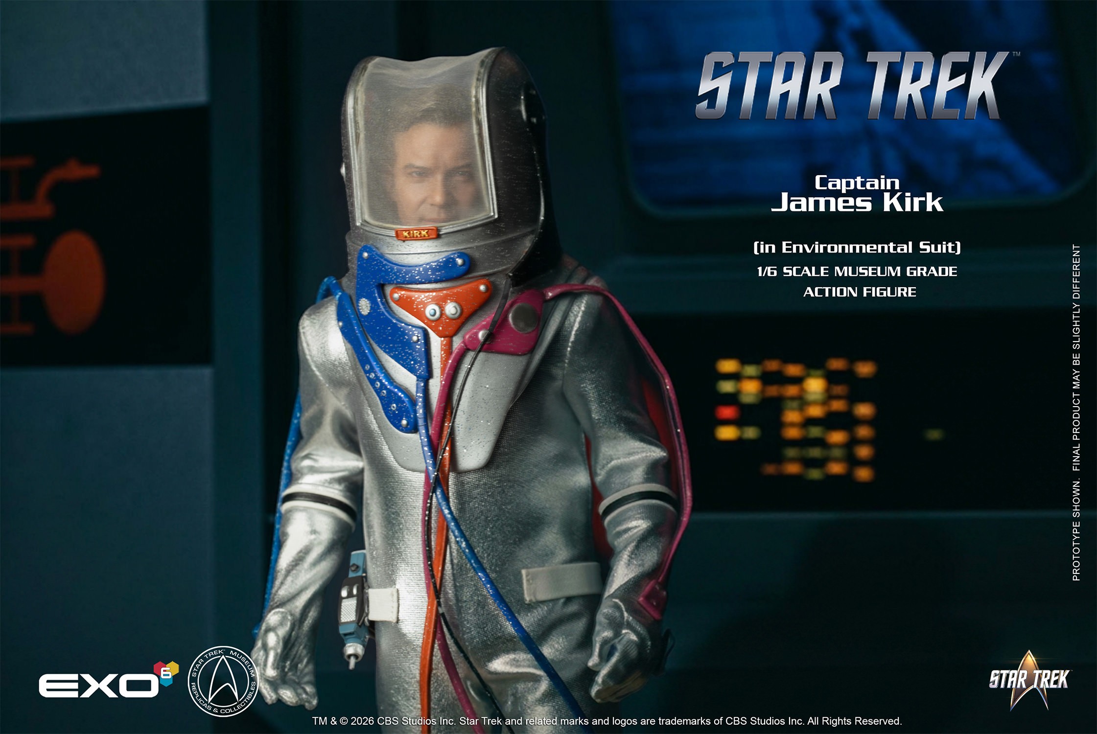 Star Trek Captain James T. Kirk (Environmental Spacesuit Edition) Sixth Scale Figure  (Prototype Shown) View 1