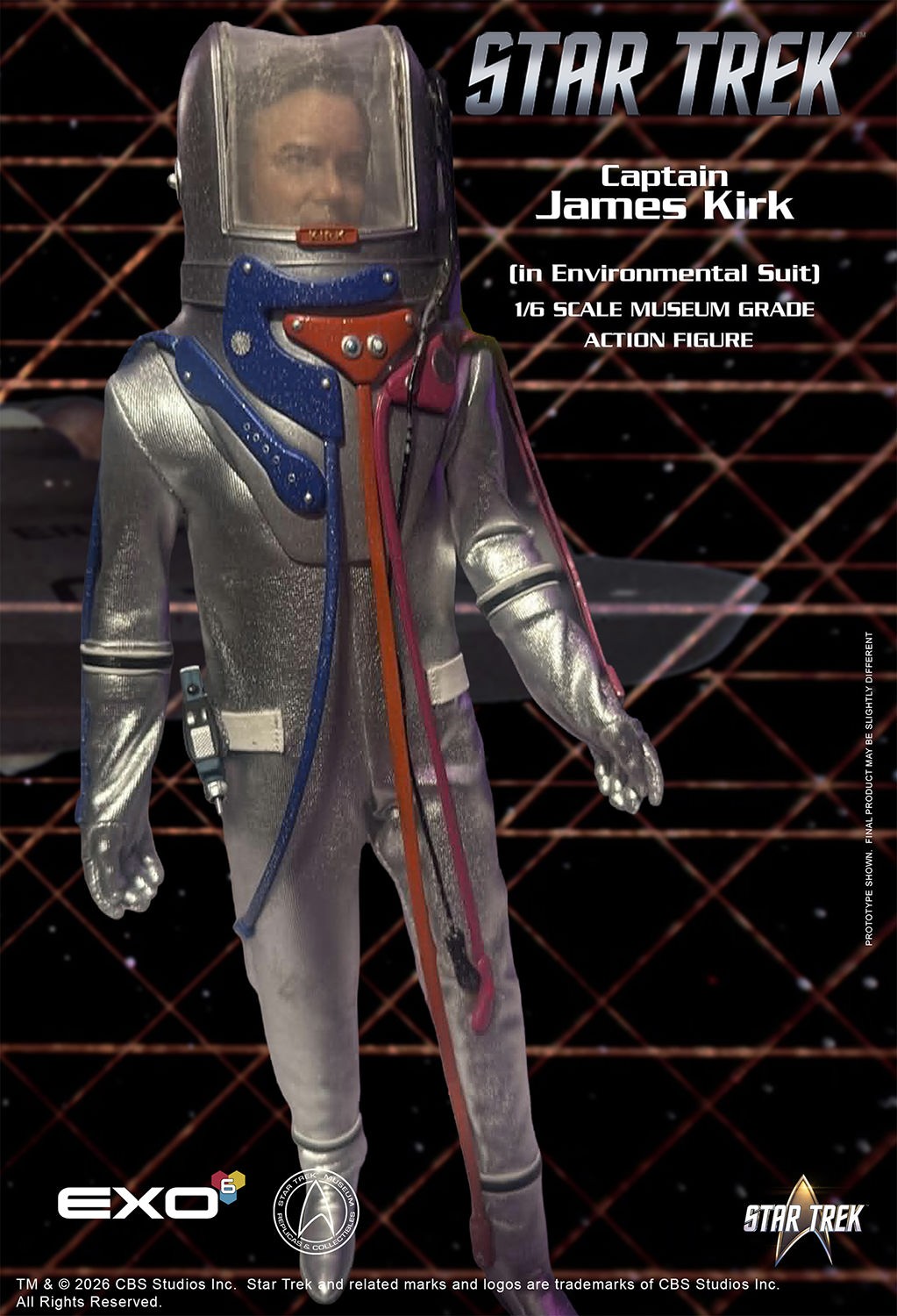 Star Trek Captain James T. Kirk (Environmental Spacesuit Edition) Sixth Scale Figure  (Prototype Shown) View 8