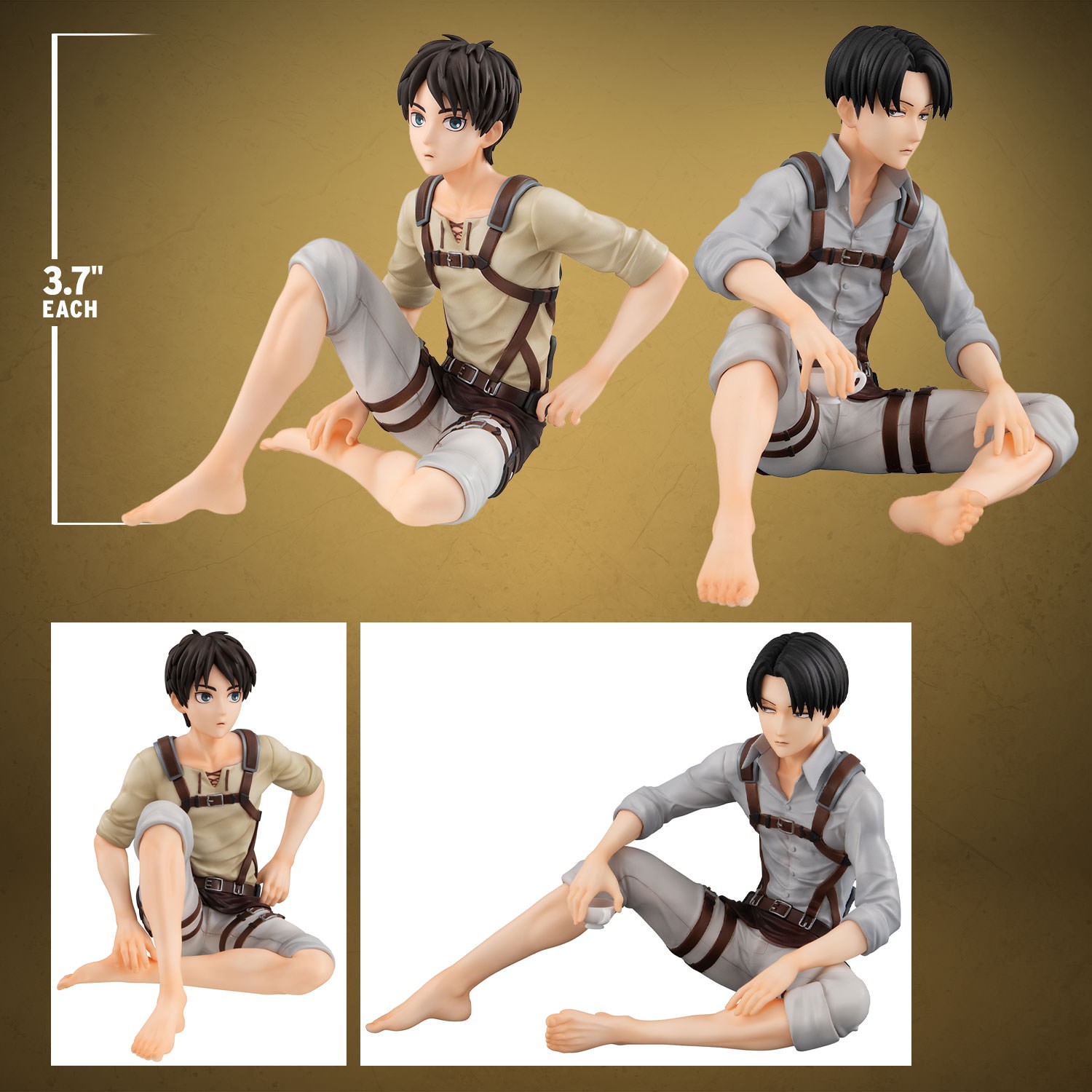 Attack on Titan Eren and Squad Captain Levi Set Collectible Figure  (Prototype Shown) View 2