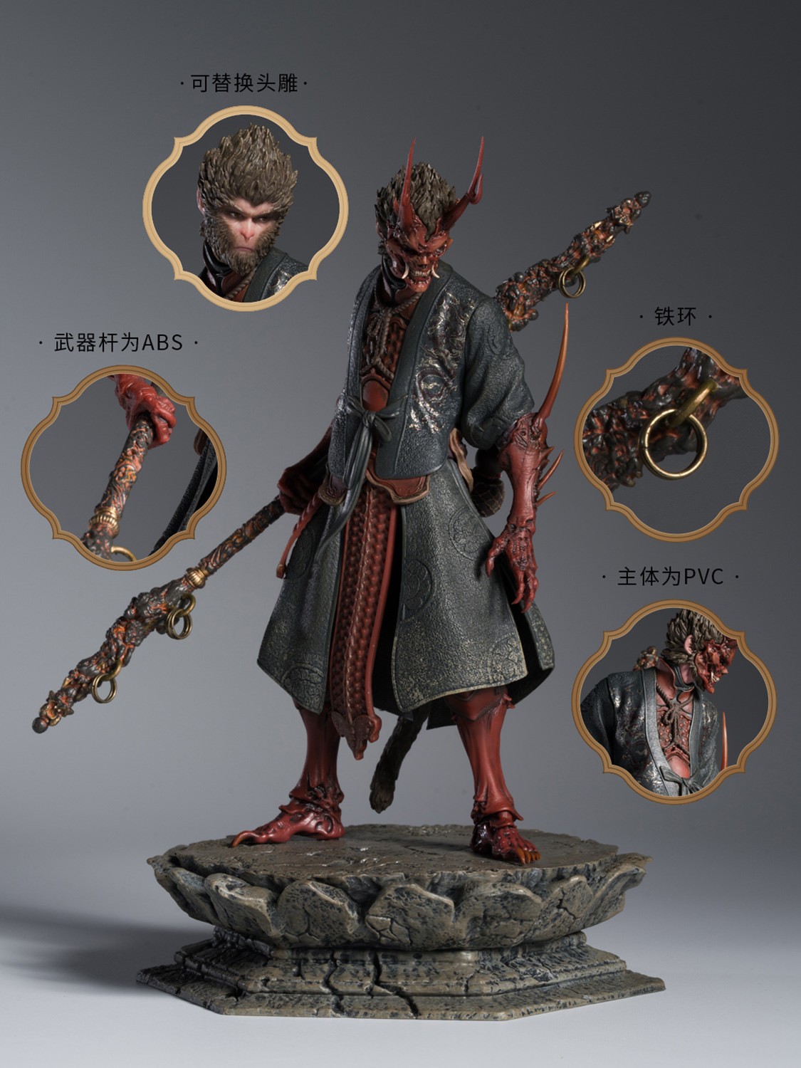 Black Myth: Wukong The Destined One in Yaksha’s Outrage Armor Set Figurine  (Prototype Shown) View 14