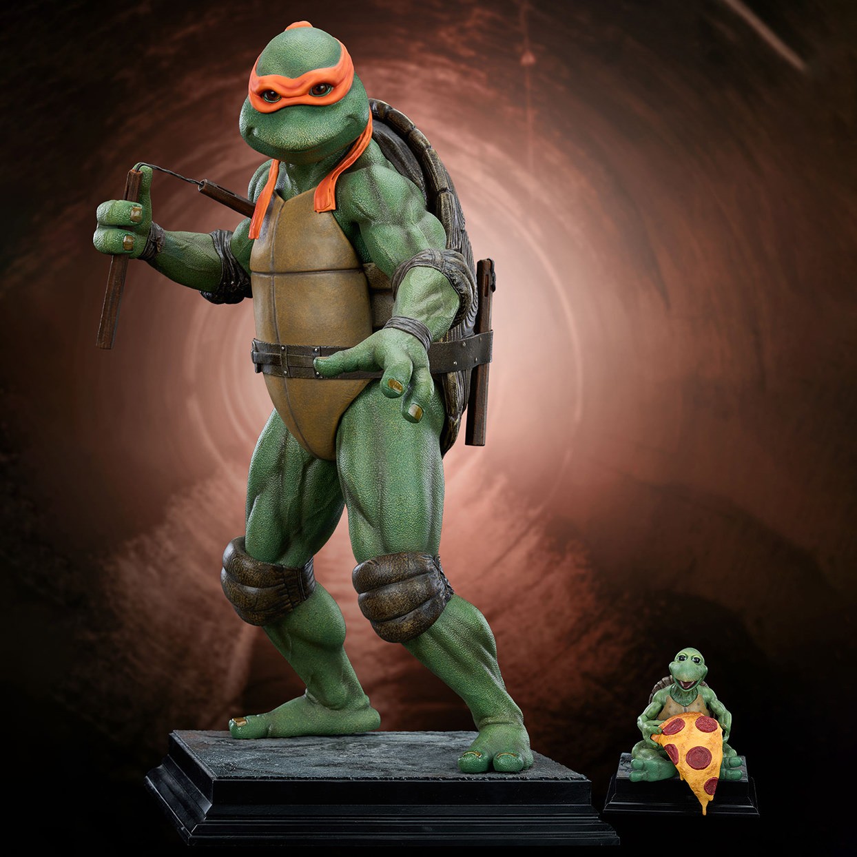 Teenage Mutant Ninja Turtles TMNT – Michelangelo (Deluxe Edition) 1:2 Scale Statue  (Prototype Shown) View 1