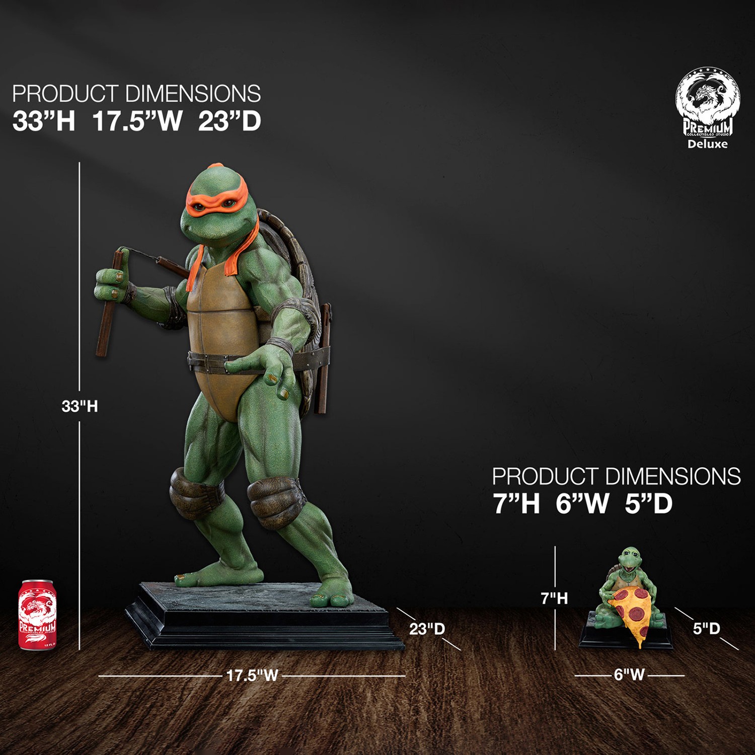 Teenage Mutant Ninja Turtles TMNT – Michelangelo (Deluxe Edition) 1:2 Scale Statue  (Prototype Shown) View 2