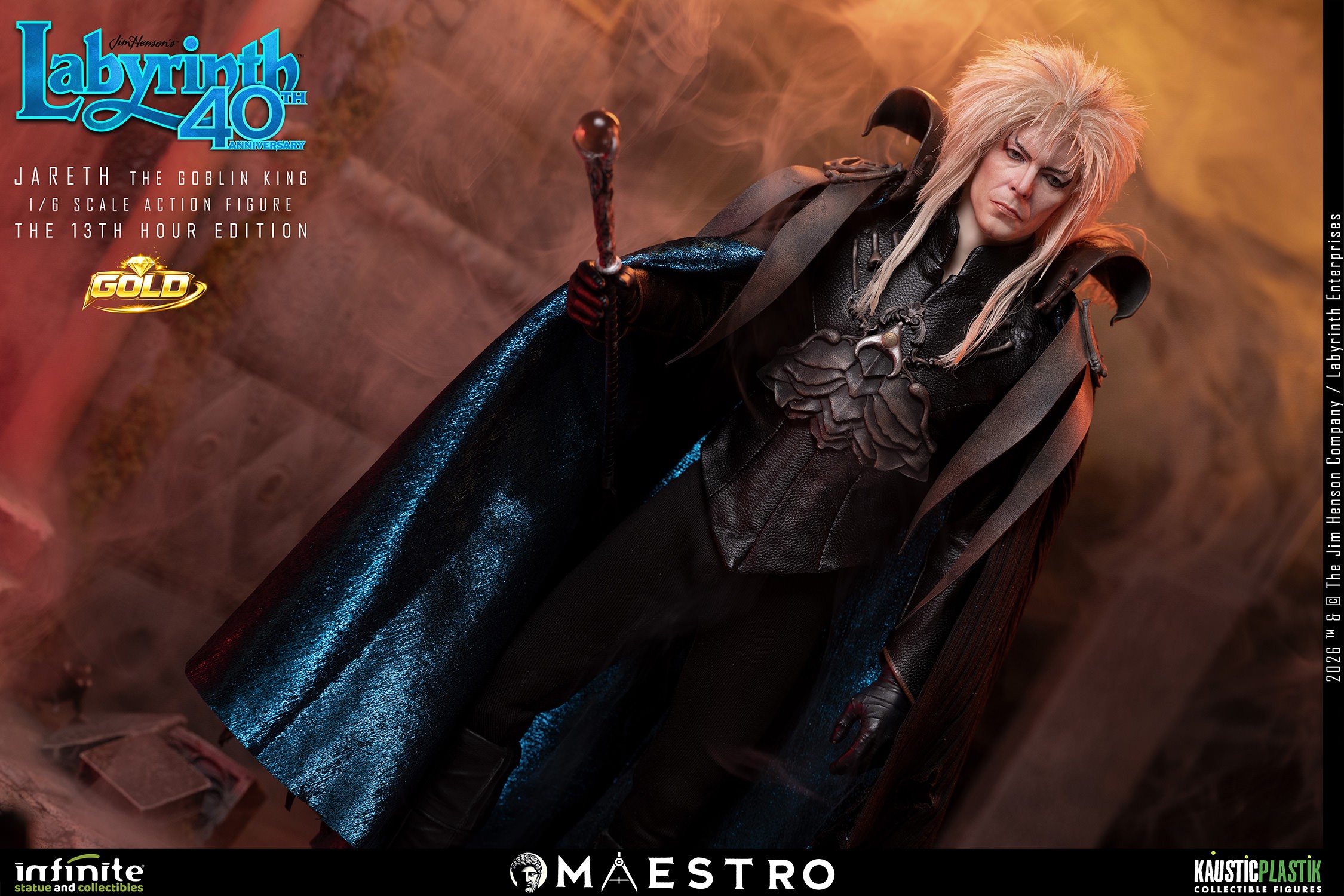Labyrinth Jareth the Goblin King (The 13th Hour Edition) Gold Sixth Scale Figure  (Prototype Shown) View 15