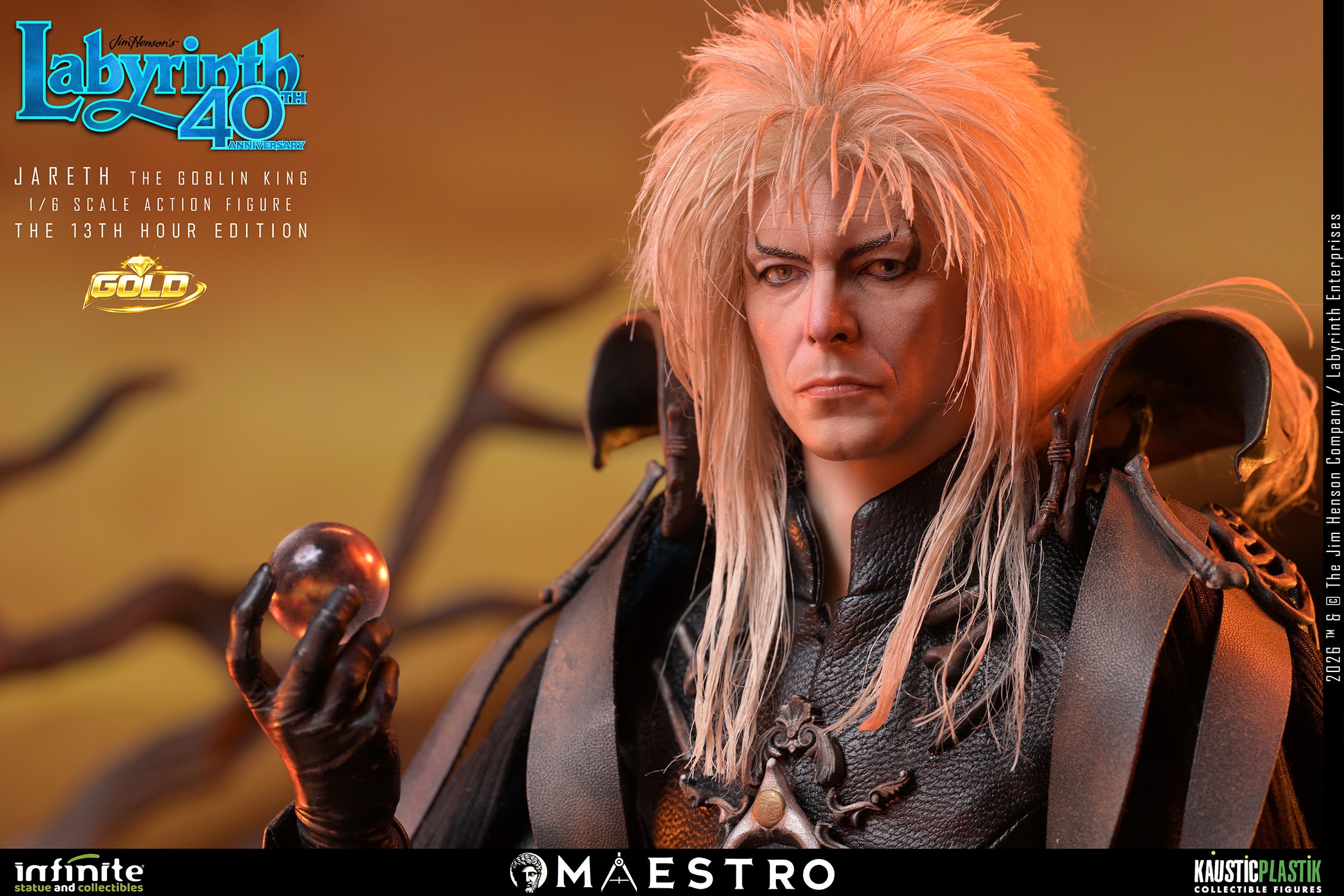 Labyrinth Jareth the Goblin King (The 13th Hour Edition) Gold Sixth Scale Figure  (Prototype Shown) View 5