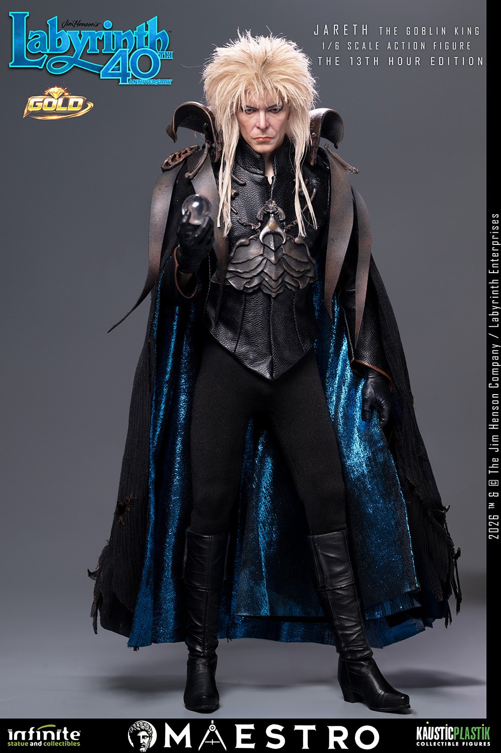 Labyrinth Jareth the Goblin King (The 13th Hour Edition) Gold Sixth Scale Figure  (Prototype Shown) View 8