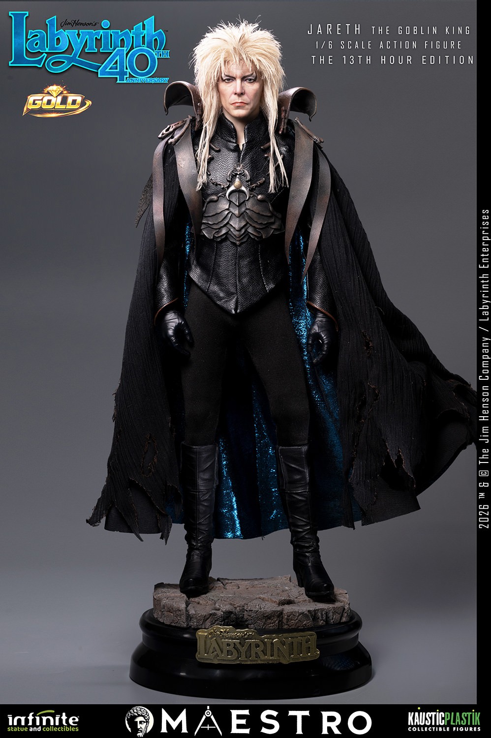 Labyrinth Jareth the Goblin King (The 13th Hour Edition) Gold Sixth Scale Figure  (Prototype Shown) View 9