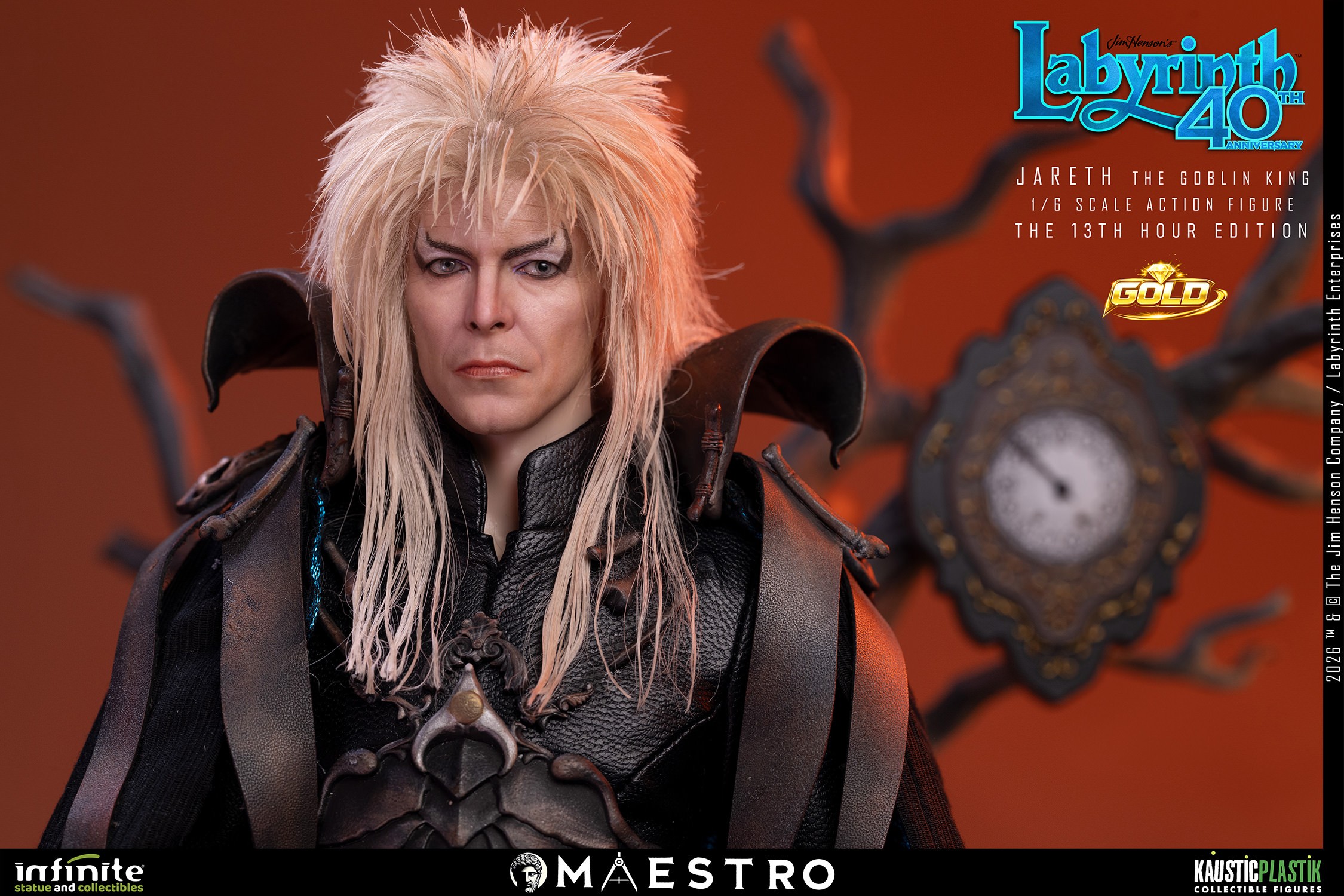 Labyrinth Jareth the Goblin King (The 13th Hour Edition) Gold Sixth Scale Figure  (Prototype Shown) View 13