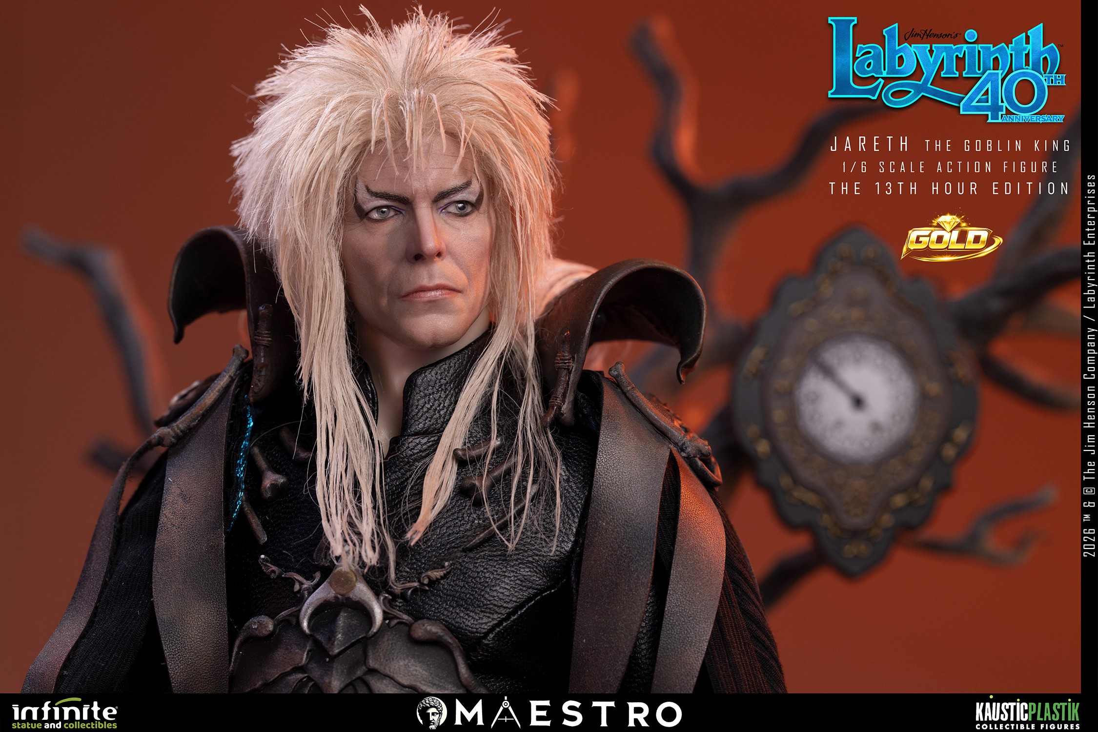 Labyrinth Jareth the Goblin King (The 13th Hour Edition) Gold Sixth Scale Figure  (Prototype Shown) View 14