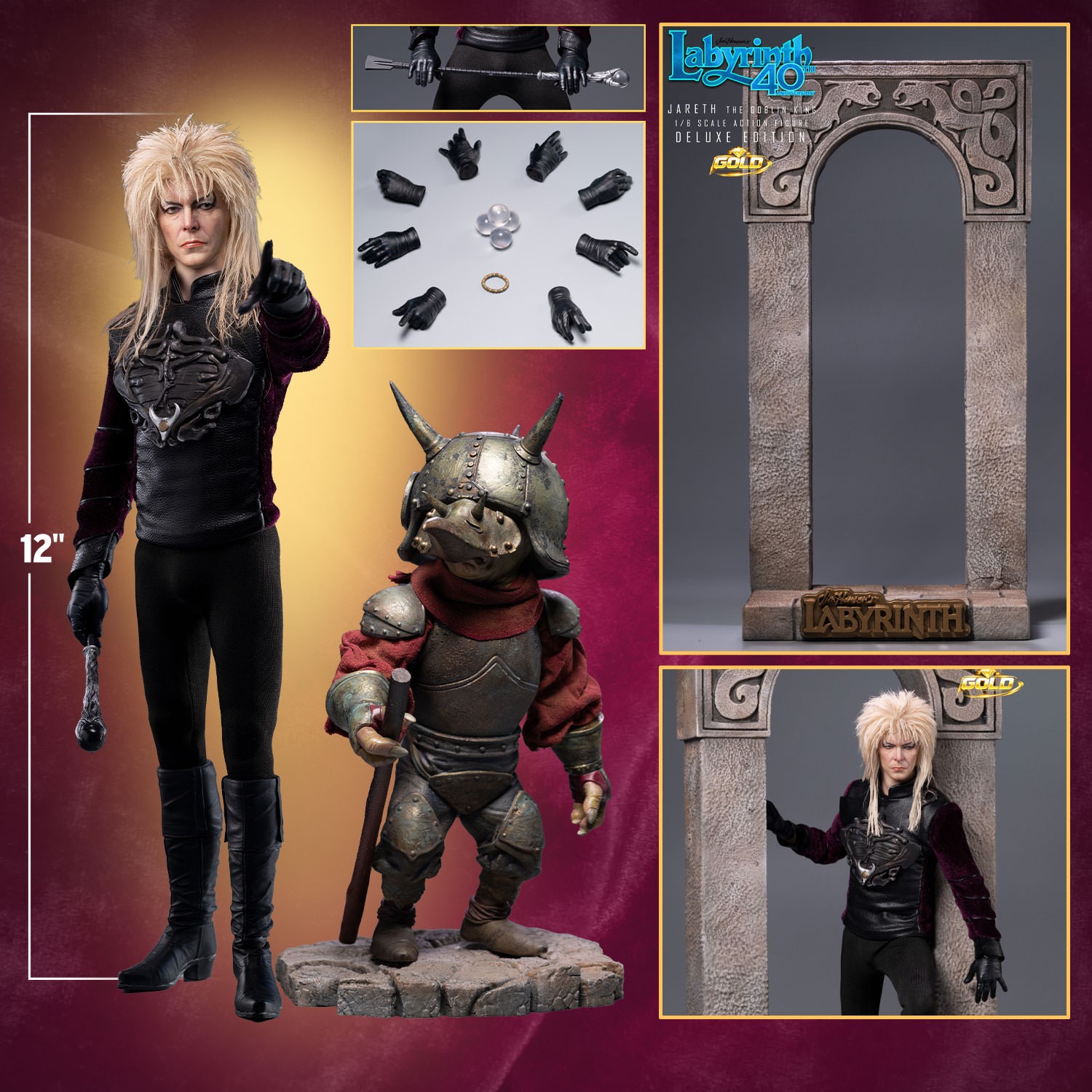 Labyrinth Jareth the Goblin King (Deluxe Edition) Gold Sixth Scale Figure  (Prototype Shown) View 2