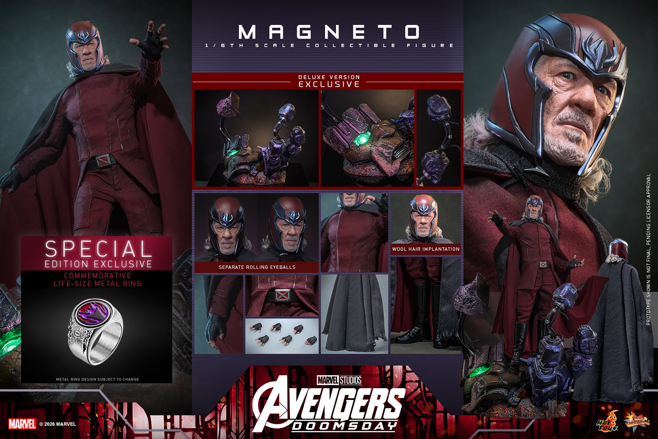 Marvel Magneto (Deluxe Version) (Special Edition) Sixth Scale Figure  (Prototype Shown) View 23