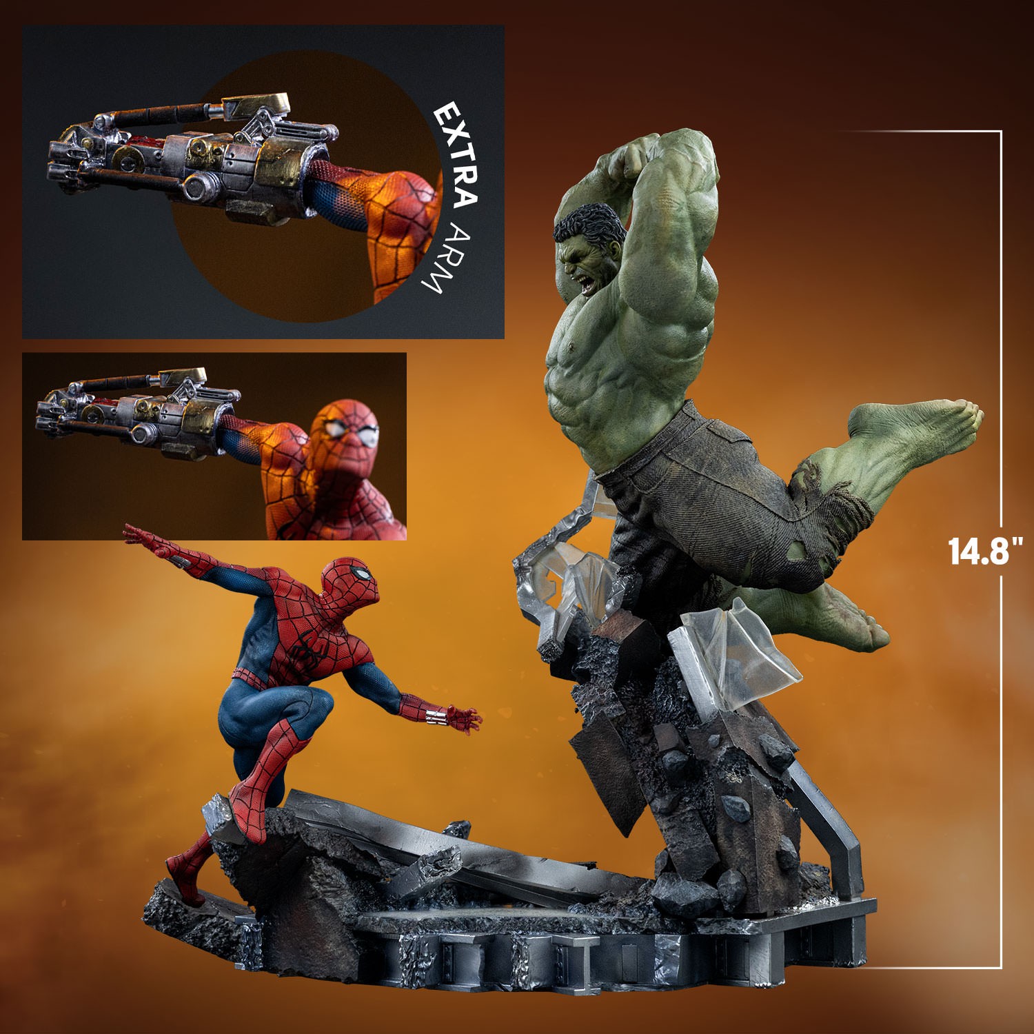 Marvel Spider-Man vs Hulk 1:10 Scale Statue  (Prototype Shown) View 2