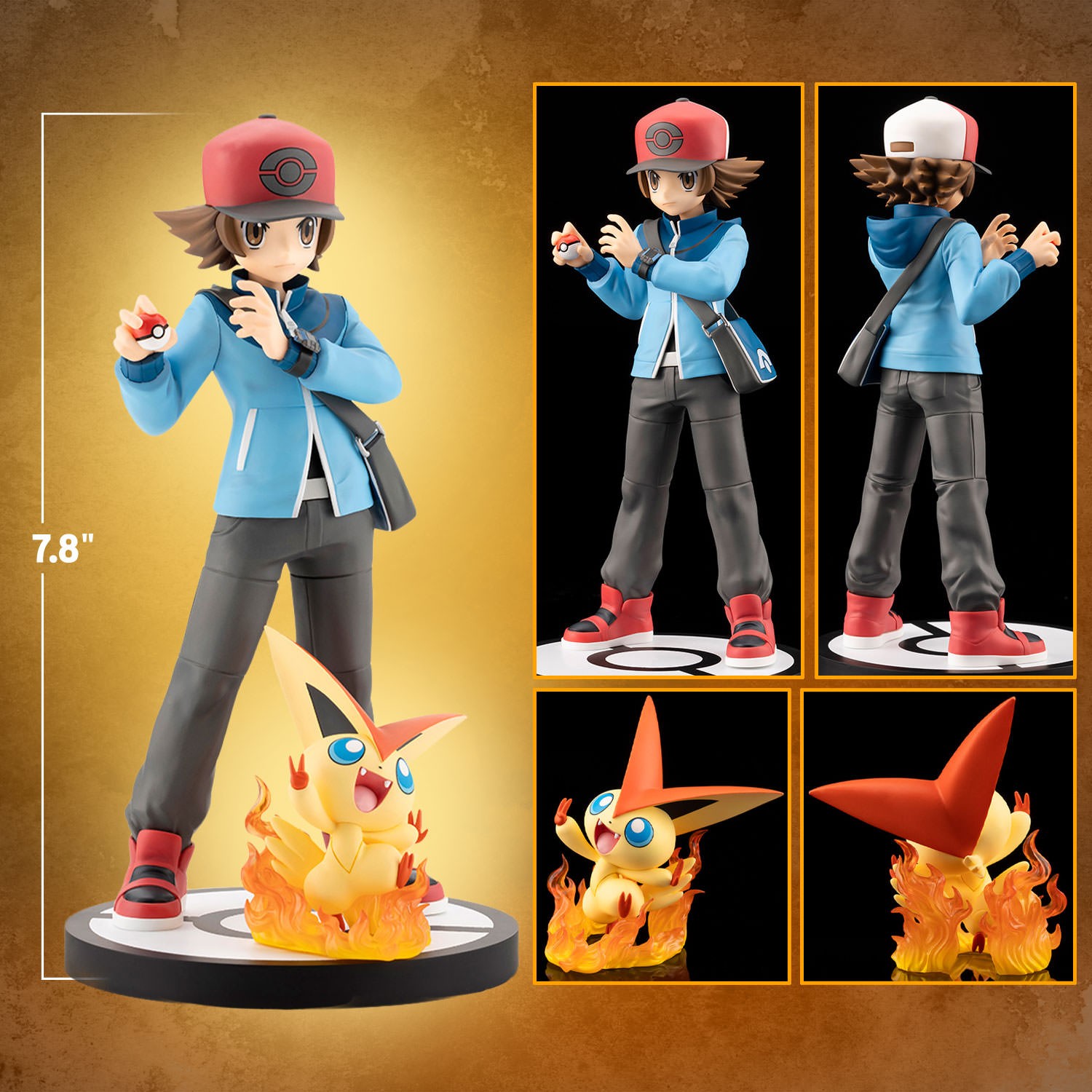 Pokémon Hilbert with Victini Collectible Figure  (Prototype Shown) View 2