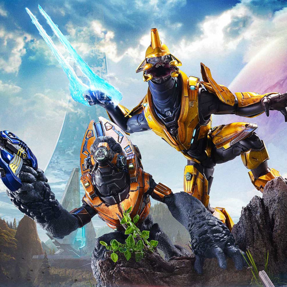 HALO Elite Zealot & Grunt Minor: Covenant Assault Quarter Scale Statue  Collector Edition (Prototype Shown) View 1