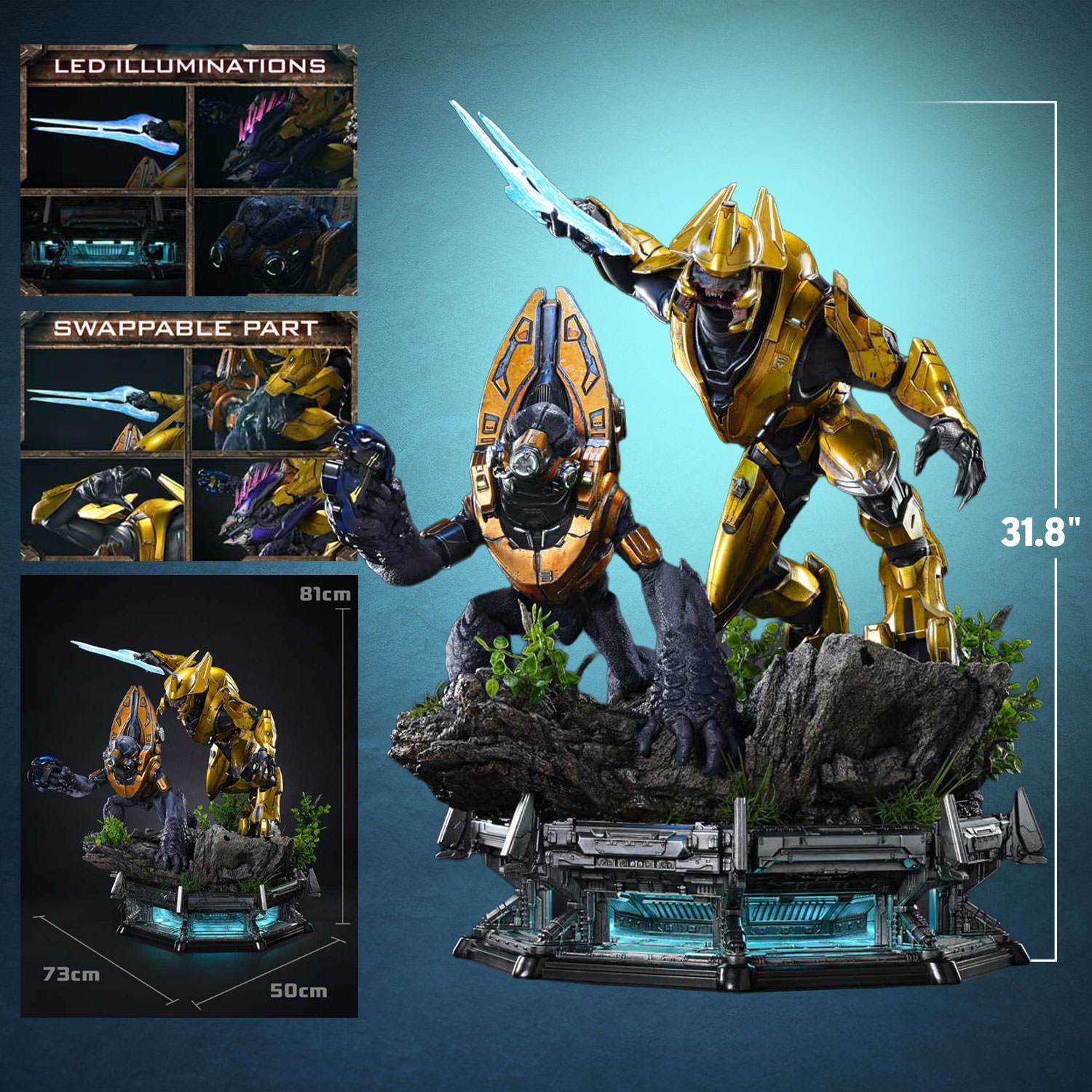 HALO Elite Zealot & Grunt Minor: Covenant Assault Quarter Scale Statue  Collector Edition (Prototype Shown) View 2