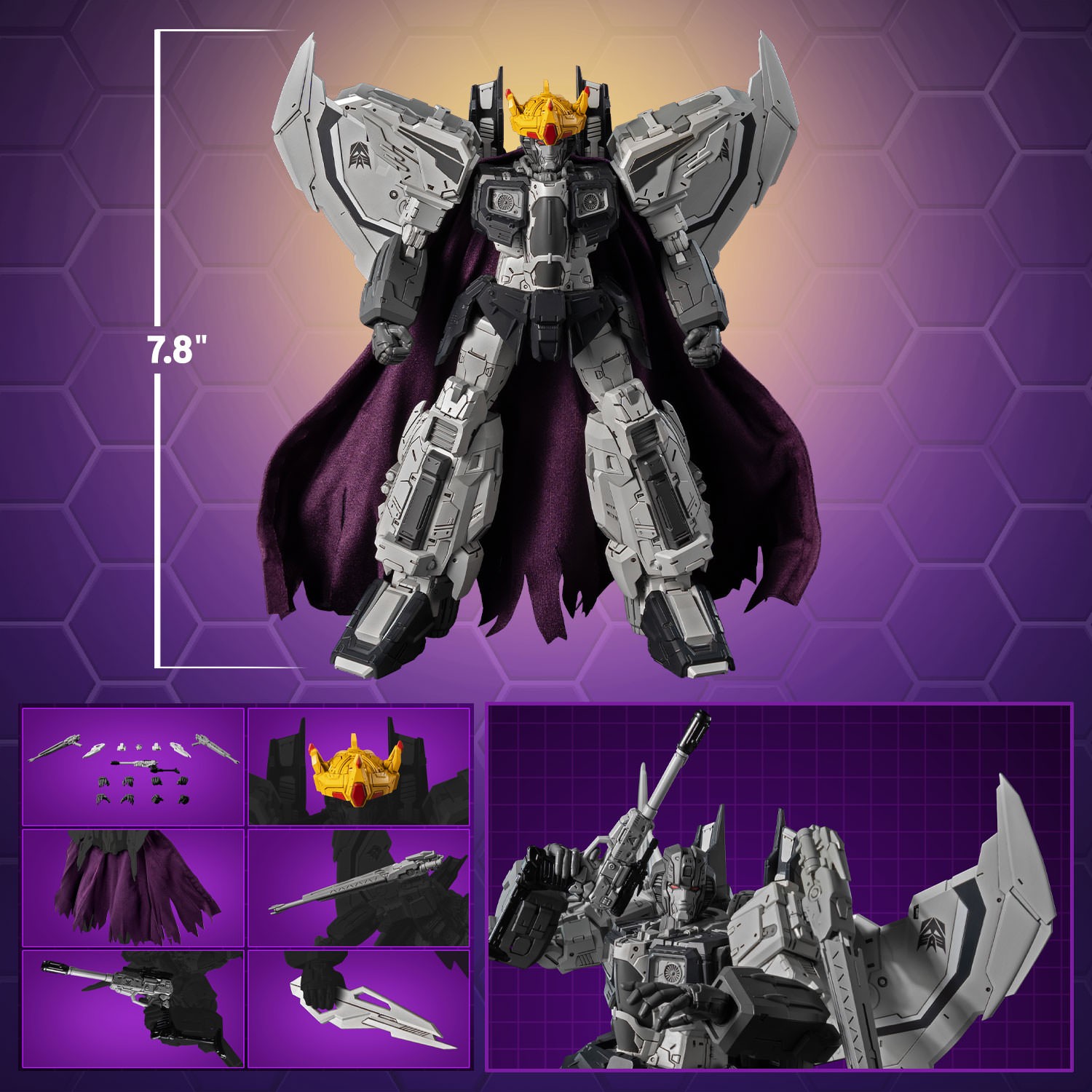 Transformers Fallen Coronation Starscream (1986 Movie Edition) MDLX Action Figure  (Prototype Shown) View 2