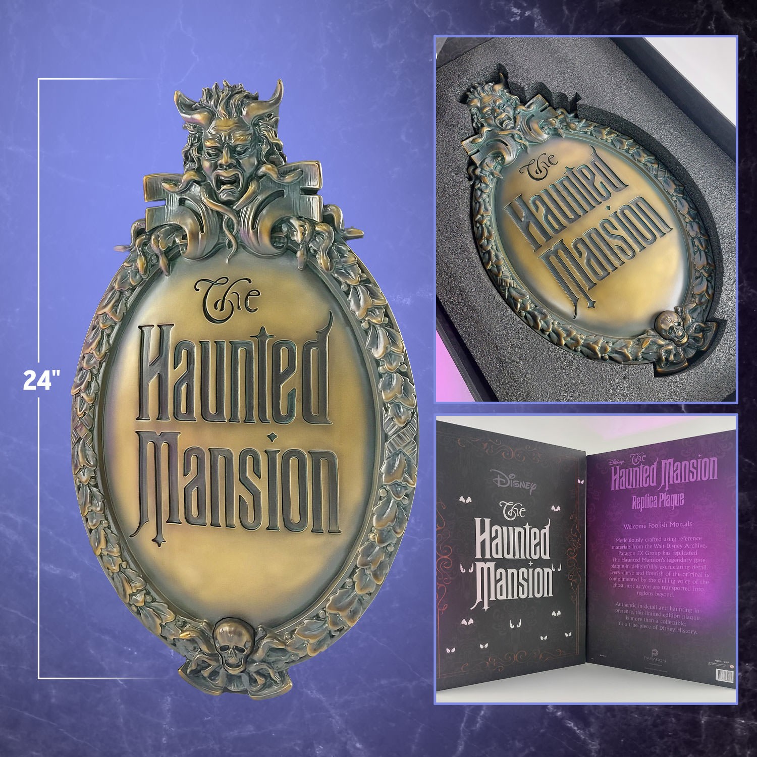 Disney Ghost Host Gate Plaque Prop Replica  (Prototype Shown) View 2