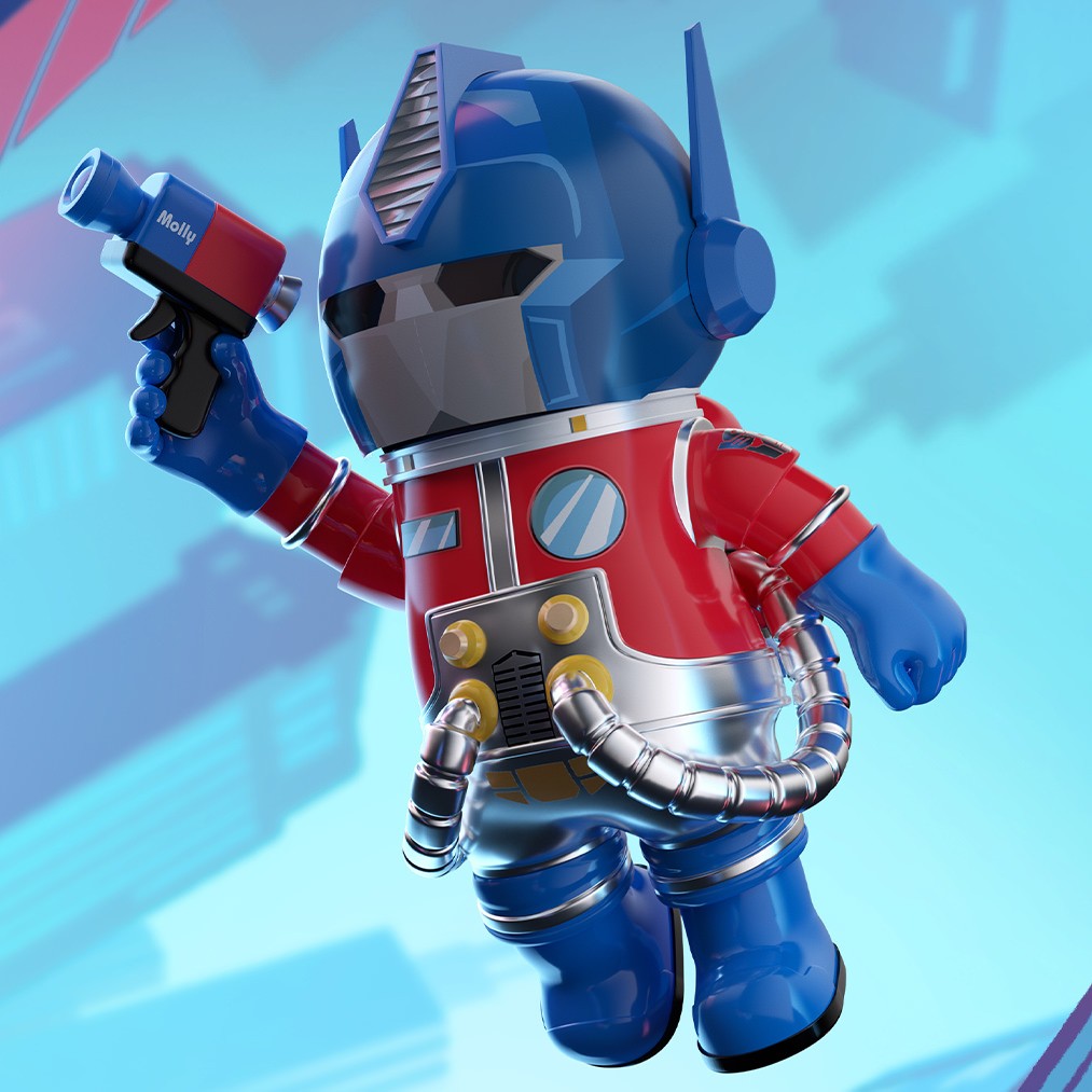 Molly x Transformers MEGA SPACE MOLLY 400% Optimus Prime Collectible Figure  (Prototype Shown) View 4