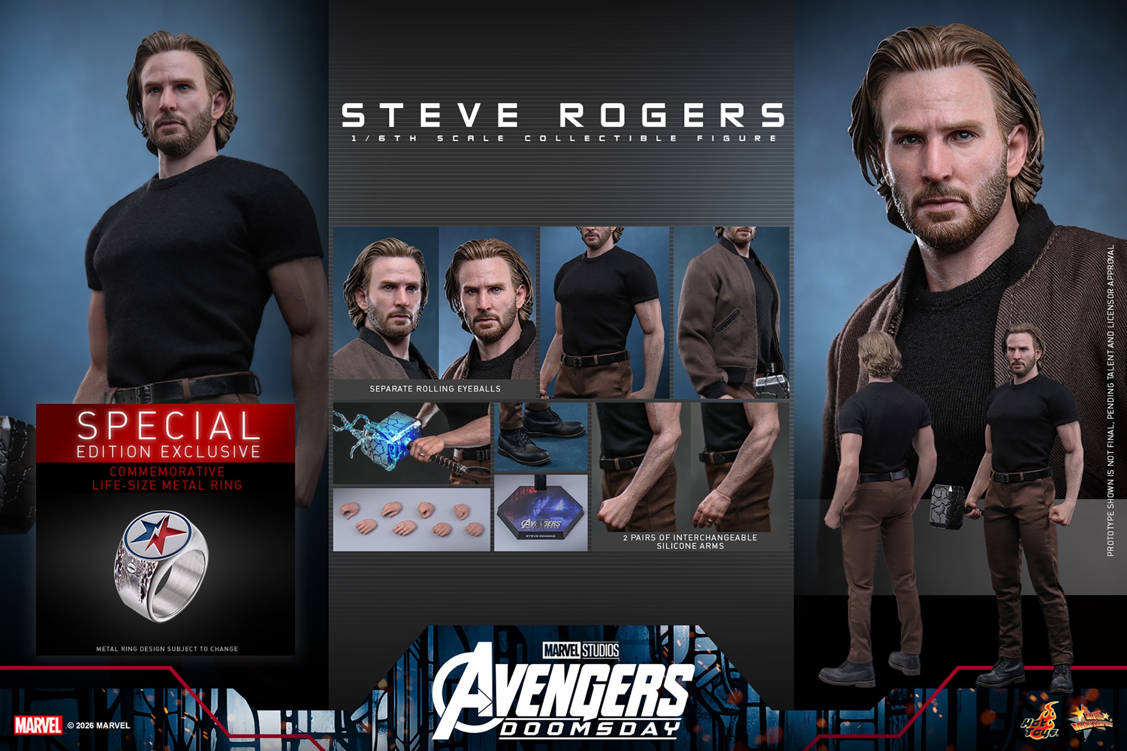 Marvel Steve Rogers (Special Edition) Sixth Scale Figure  (Prototype Shown) View 15