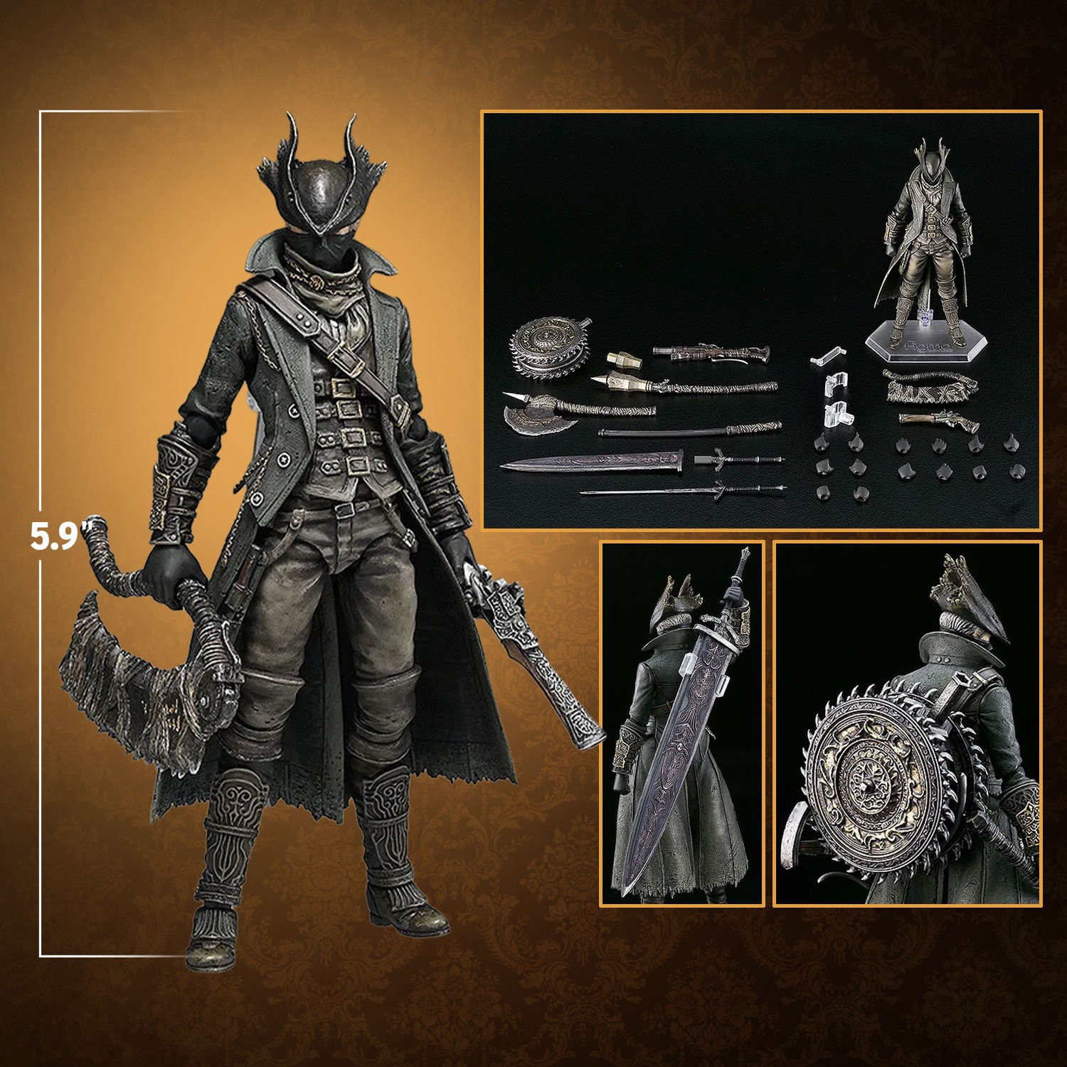 Bloodborne Hunter figma (The Old Hunters Edition) Action Figure  (Prototype Shown) View 2
