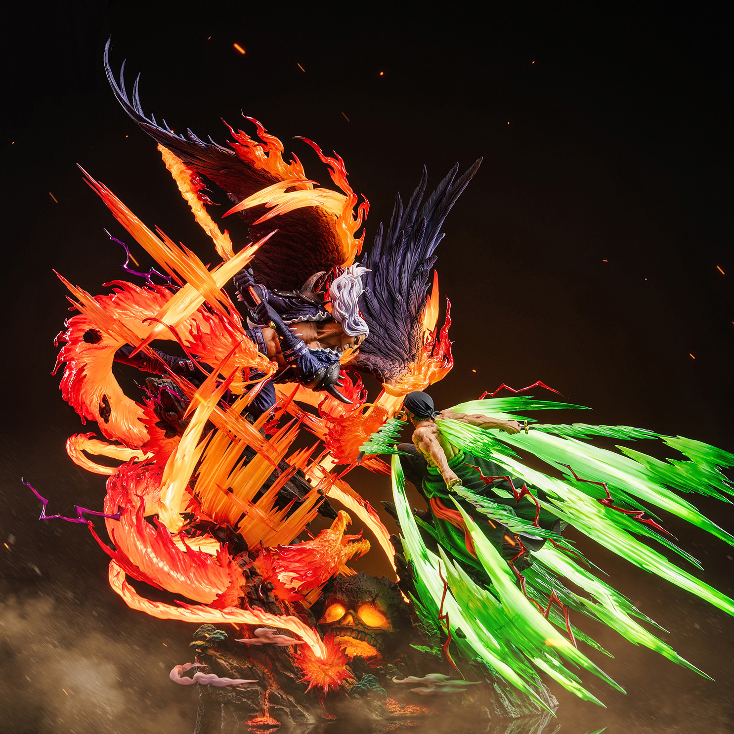 One Piece Zoro vs. King (Illuminated Version) Statues  (Prototype Shown) View 1