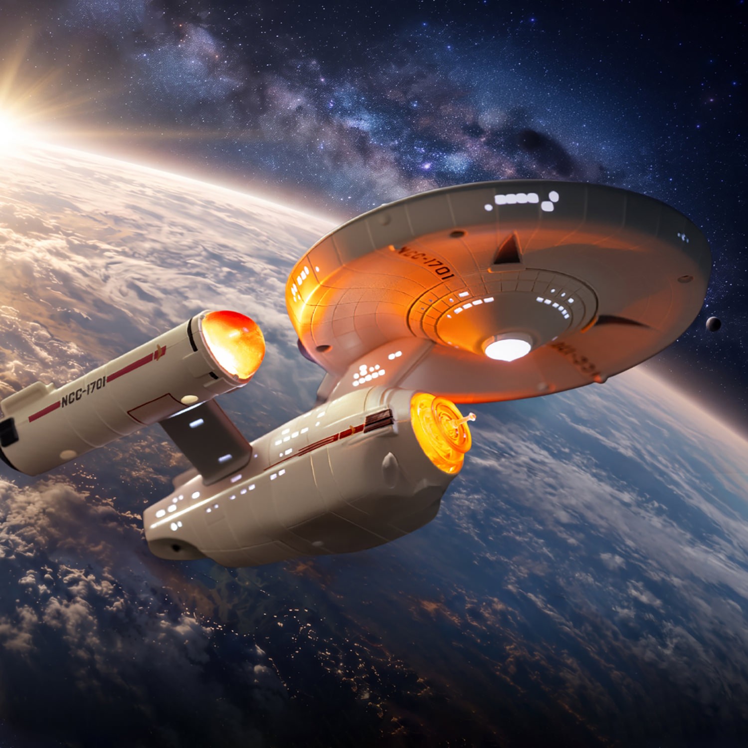 Star Trek U.S.S. Enterprise NCC-1701 Floating Version Collectible Figure  (Prototype Shown) View 4