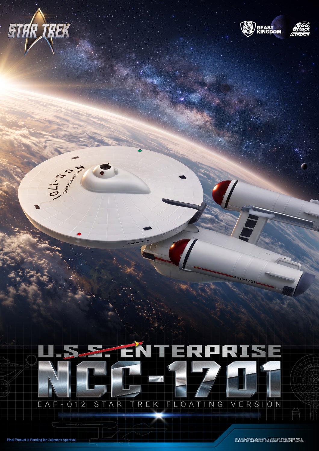 Star Trek U.S.S. Enterprise NCC-1701 Floating Version Collectible Figure  (Prototype Shown) View 7