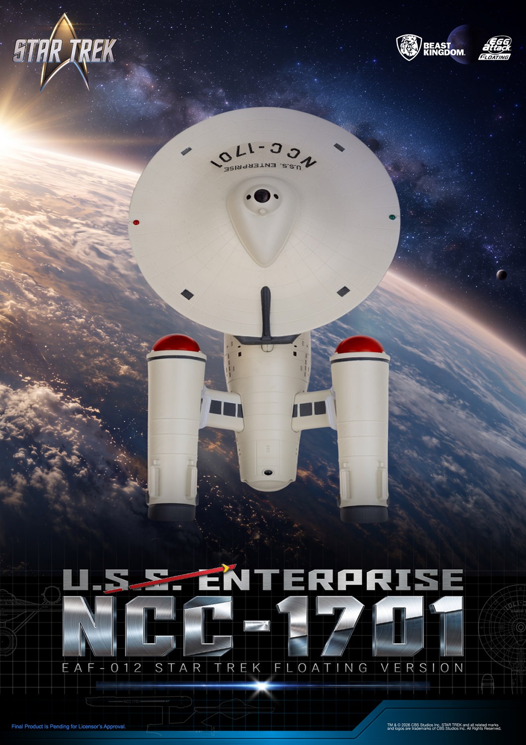 Star Trek U.S.S. Enterprise NCC-1701 Floating Version Collectible Figure  (Prototype Shown) View 8
