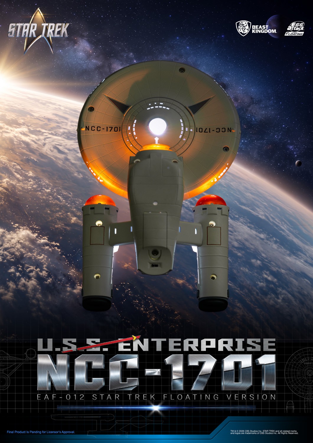 Star Trek U.S.S. Enterprise NCC-1701 Floating Version Collectible Figure  (Prototype Shown) View 9