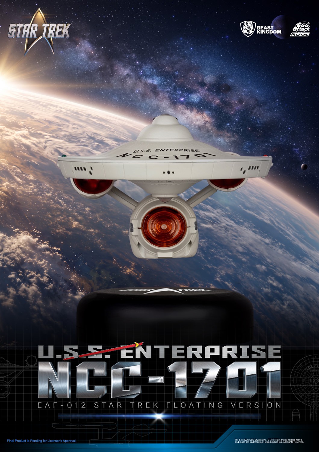 Star Trek U.S.S. Enterprise NCC-1701 Floating Version Collectible Figure  (Prototype Shown) View 10