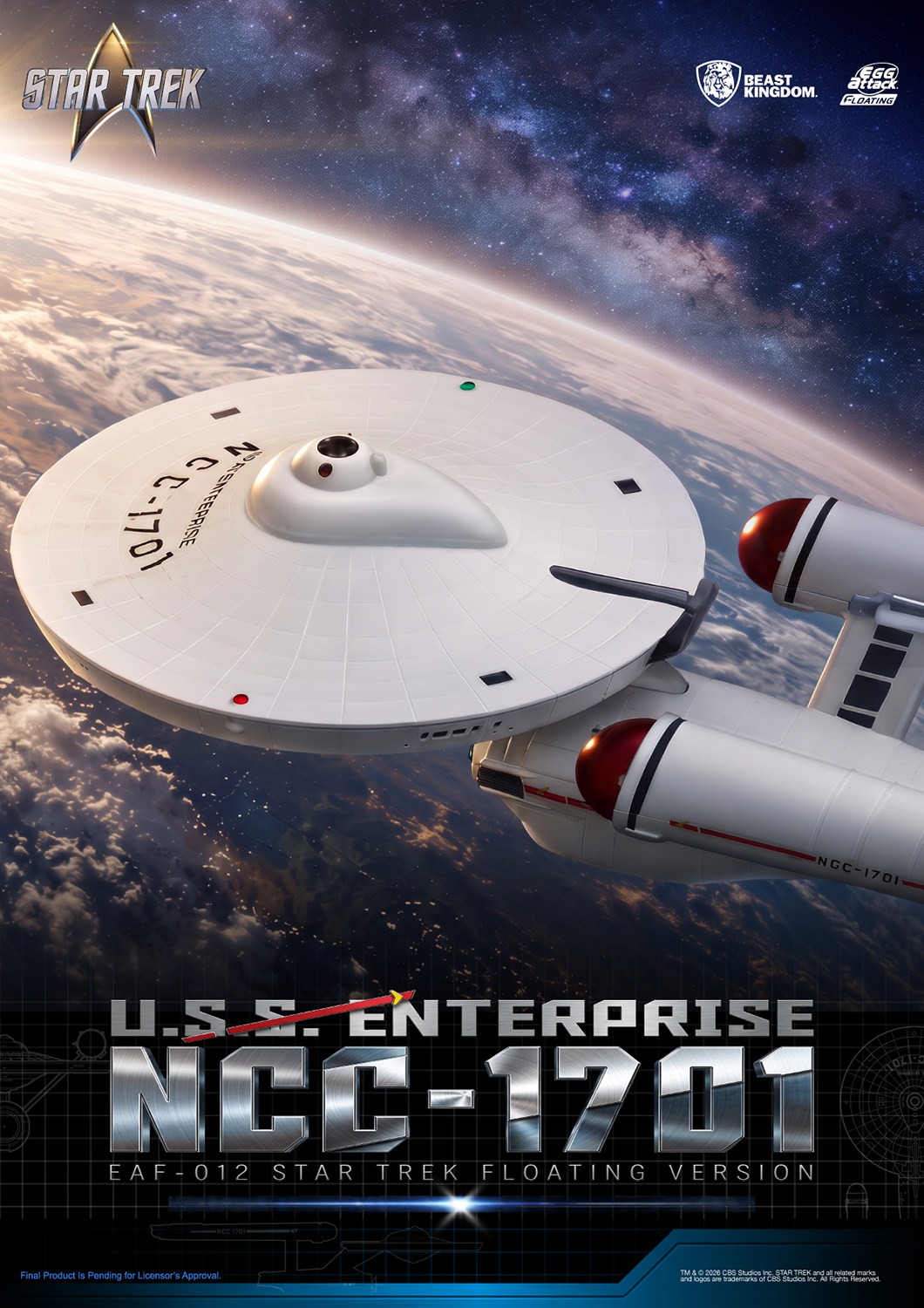 Star Trek U.S.S. Enterprise NCC-1701 Floating Version Collectible Figure  (Prototype Shown) View 11