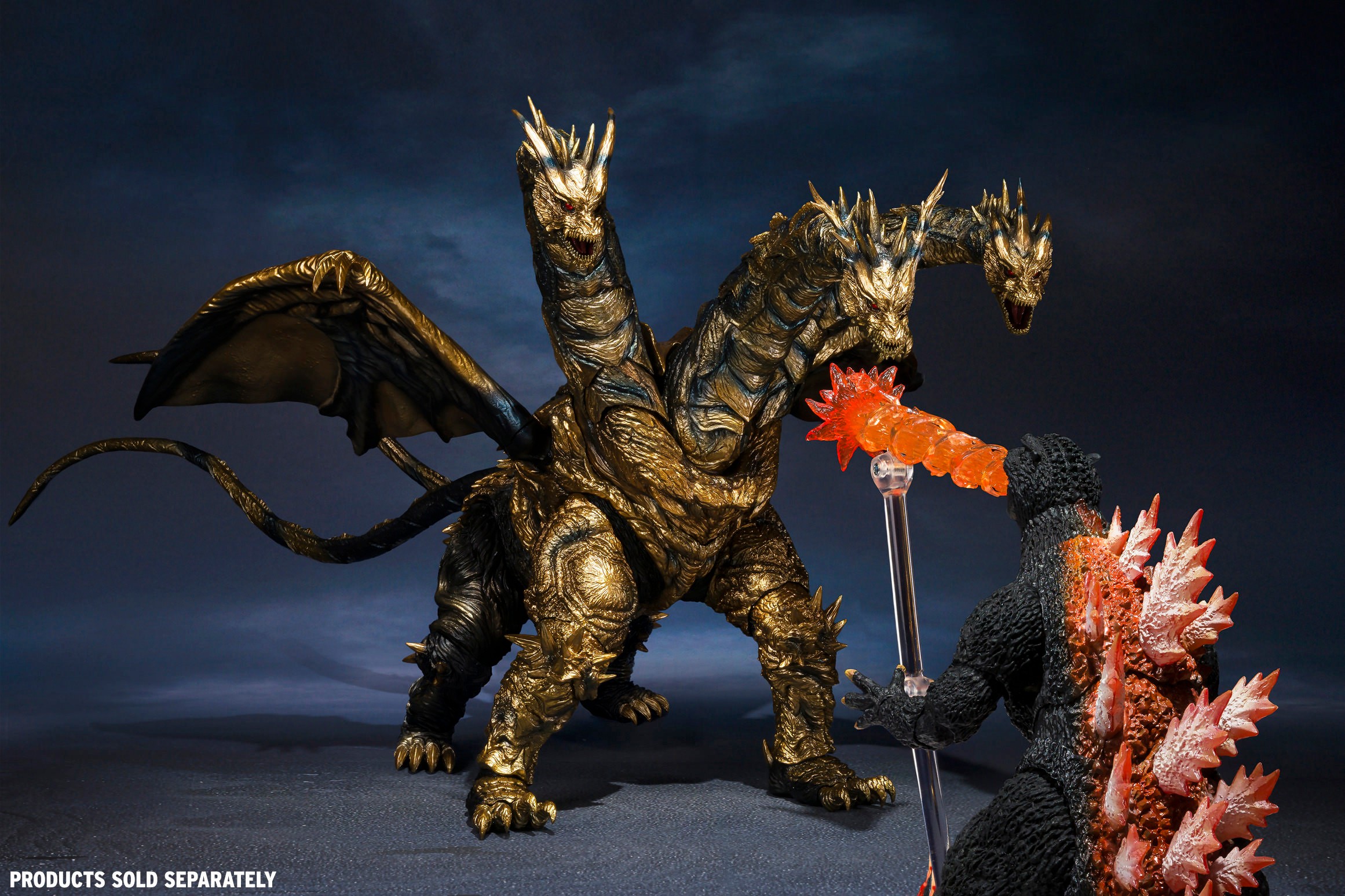 Godzilla KAIZER GHIDORAH S.H.MonsterArts Action Figure  (Prototype Shown) View 8