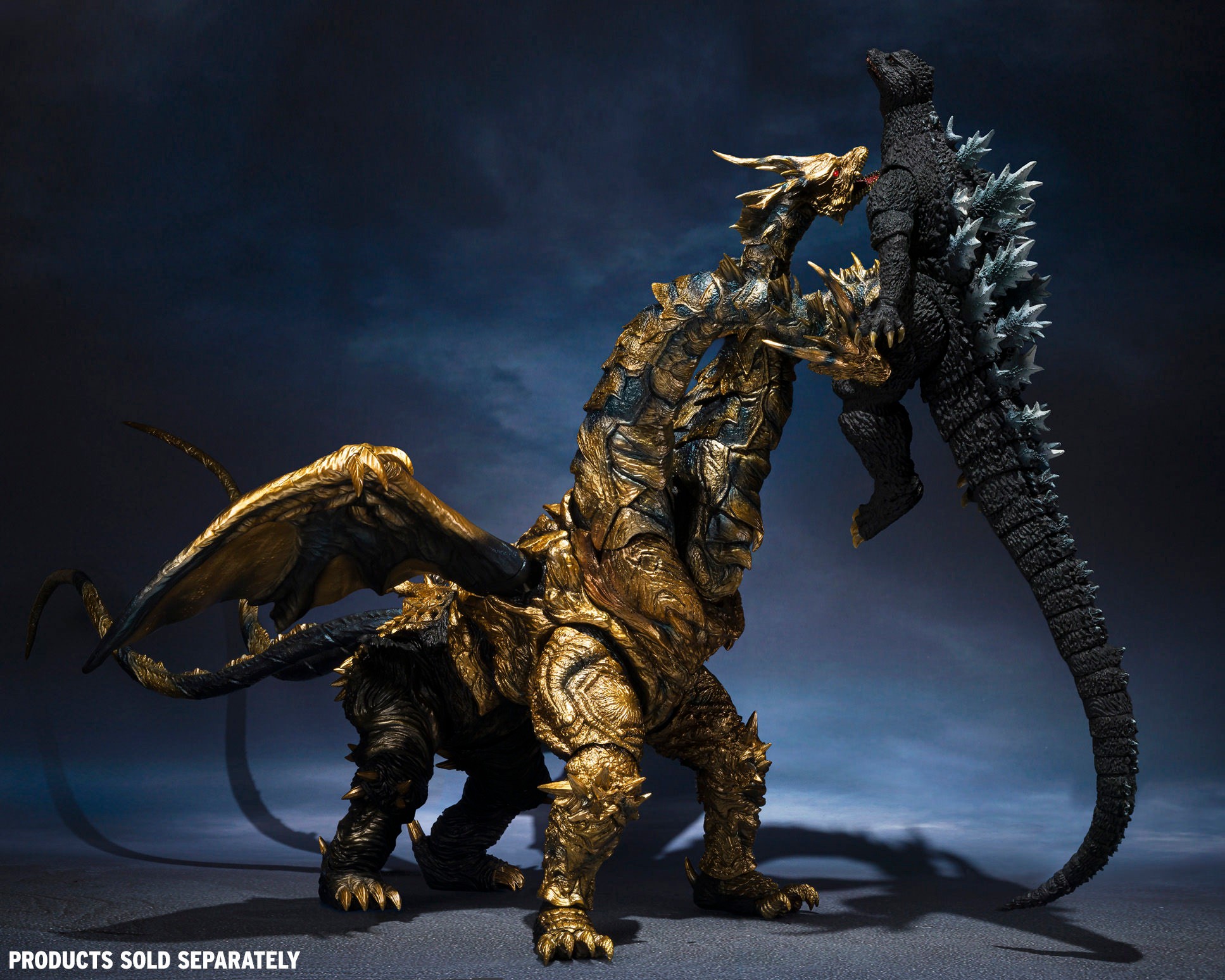 Godzilla KAIZER GHIDORAH S.H.MonsterArts Action Figure  (Prototype Shown) View 9