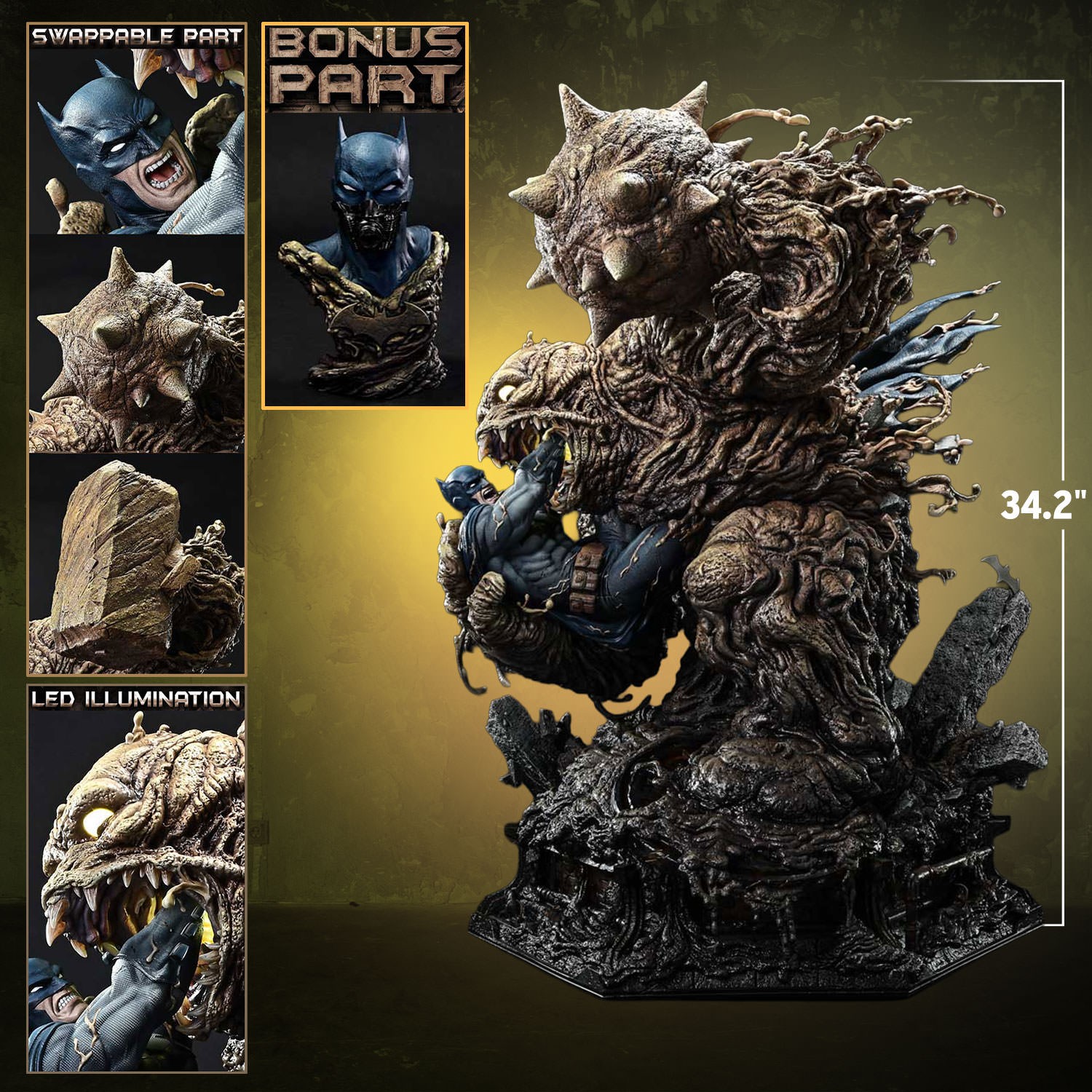 DC Comics Batman vs Clayface (Deluxe Bonus Version) Quarter Scale Statue  (Prototype Shown) View 2