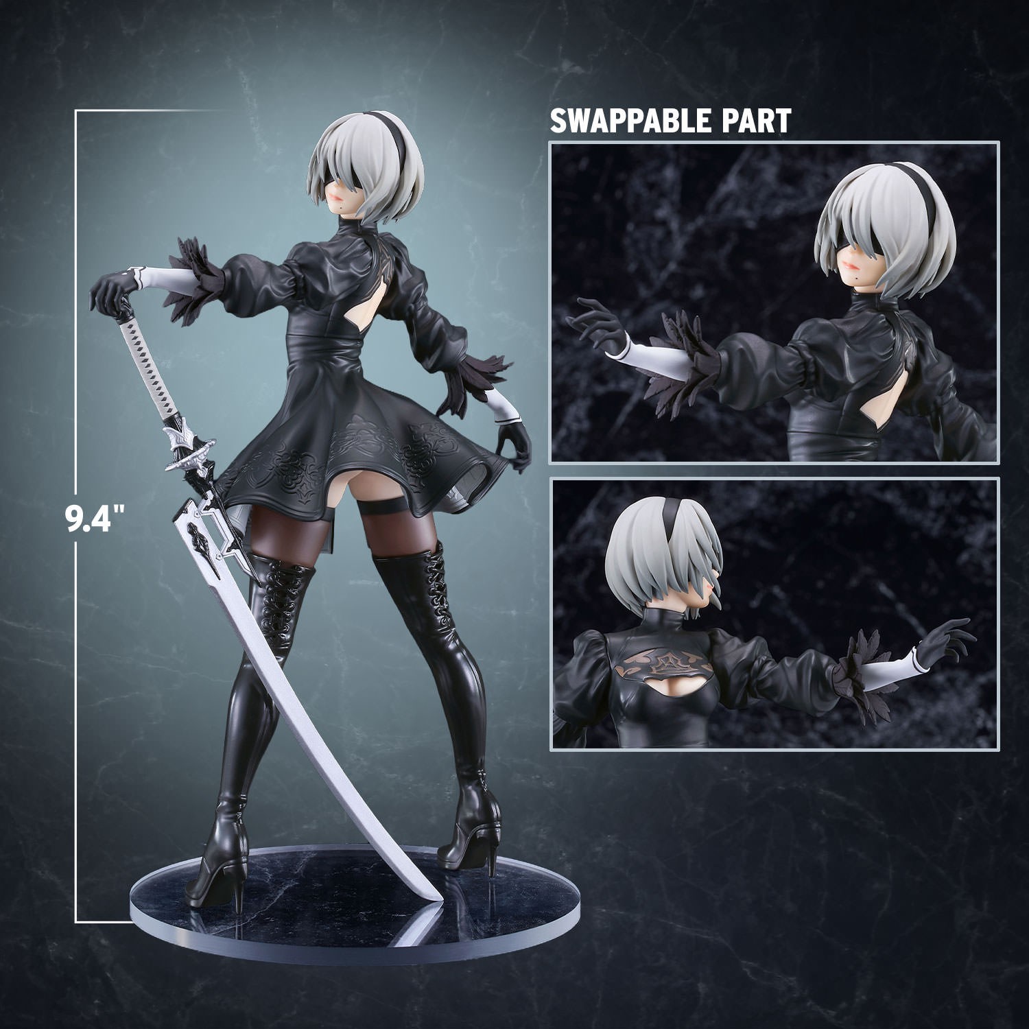 NieR: Automata 2B (YoRHa No.2 Type B) Collectible Figure  (Prototype Shown) View 2