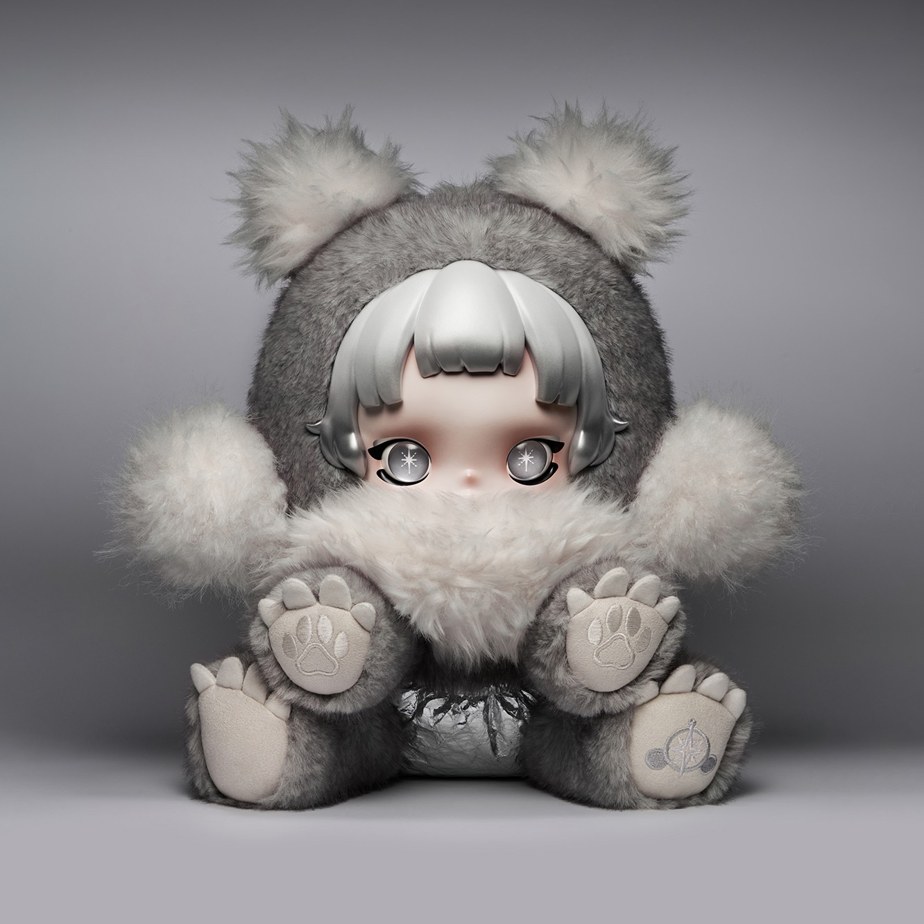 Skullpanda θ SKULLPANDA Punk Panda Plush Doll Collectible Doll  (Prototype Shown) View 3