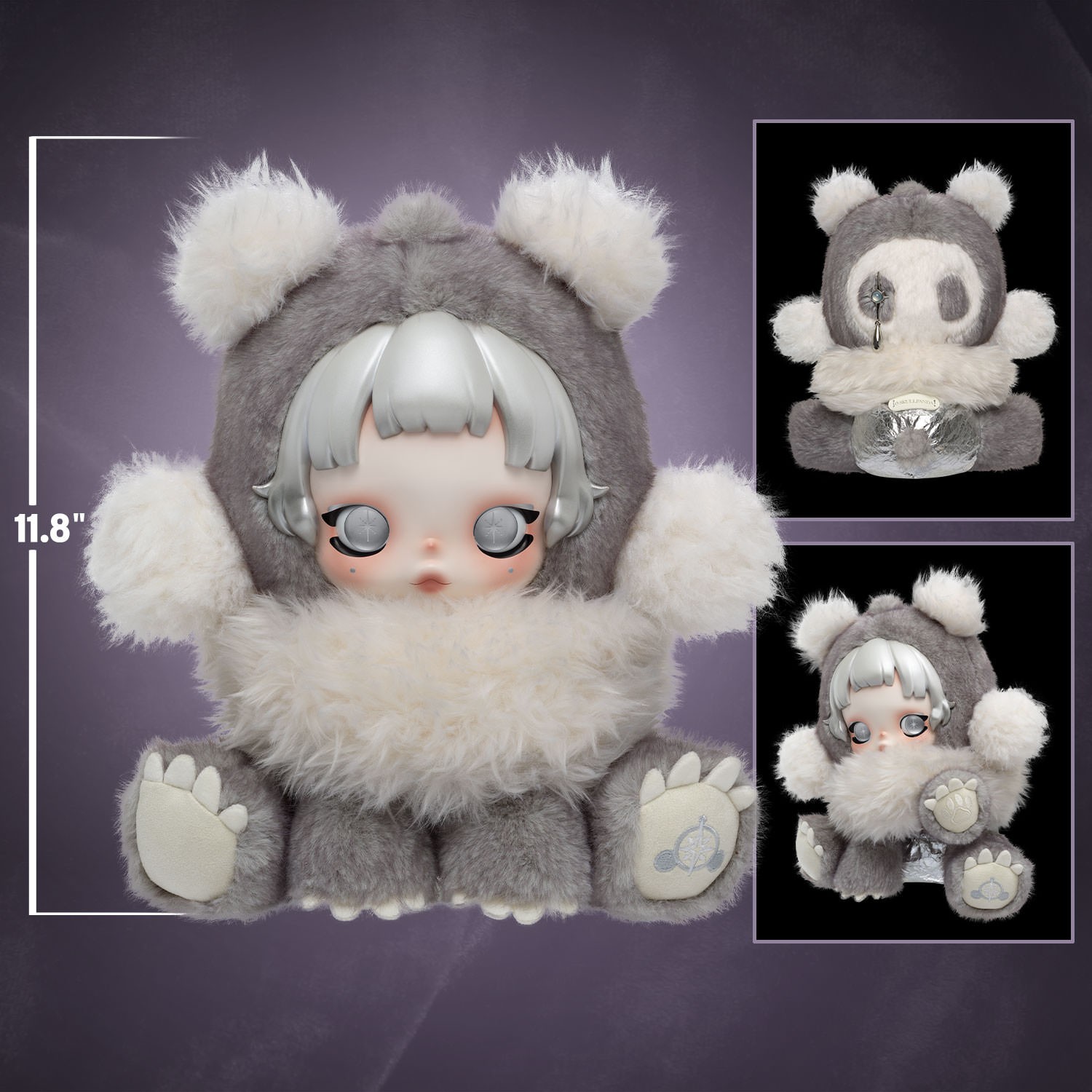 Skullpanda θ SKULLPANDA Punk Panda Plush Doll Collectible Doll  (Prototype Shown) View 2